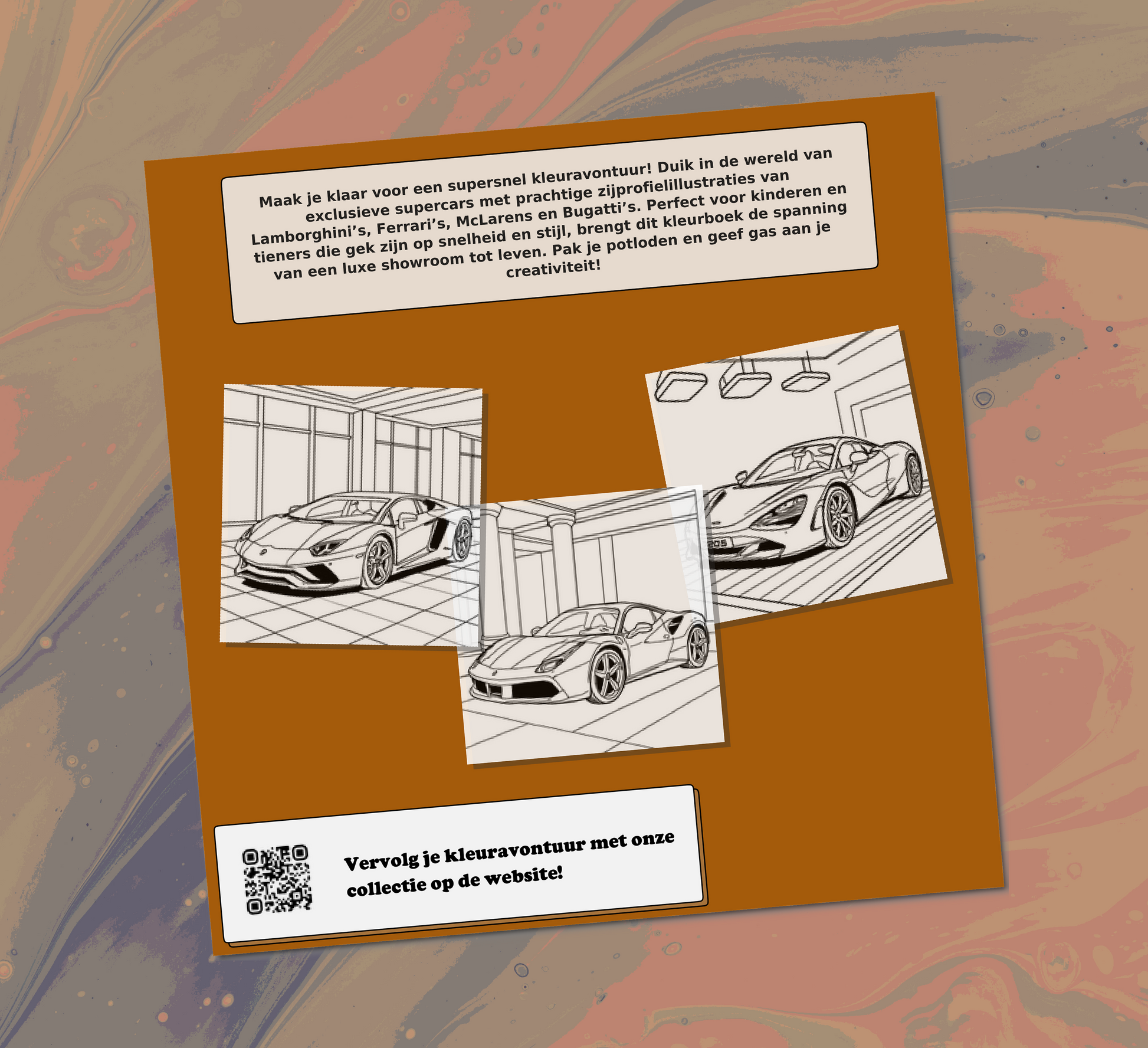Exotische Supercar Showroom Kleurboek Kleurboek Achterkant