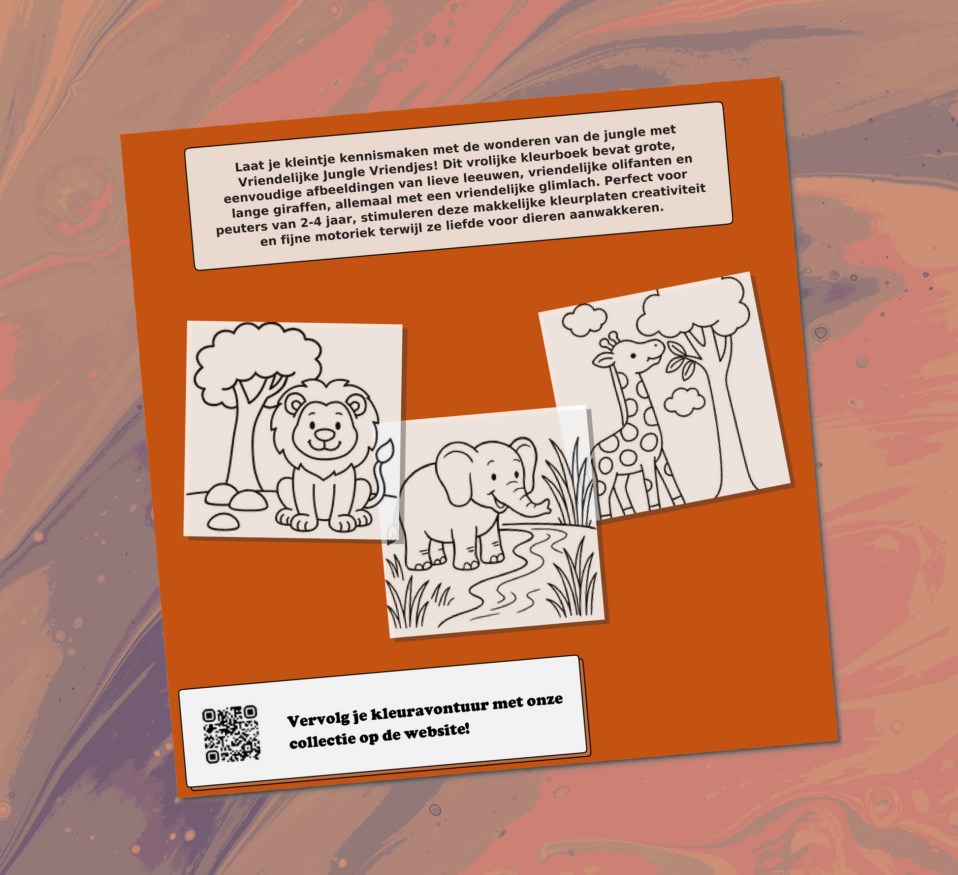 Vriendelijke Jungle Vriendjes Peuter Kleurboek Kleurboek Achterkant