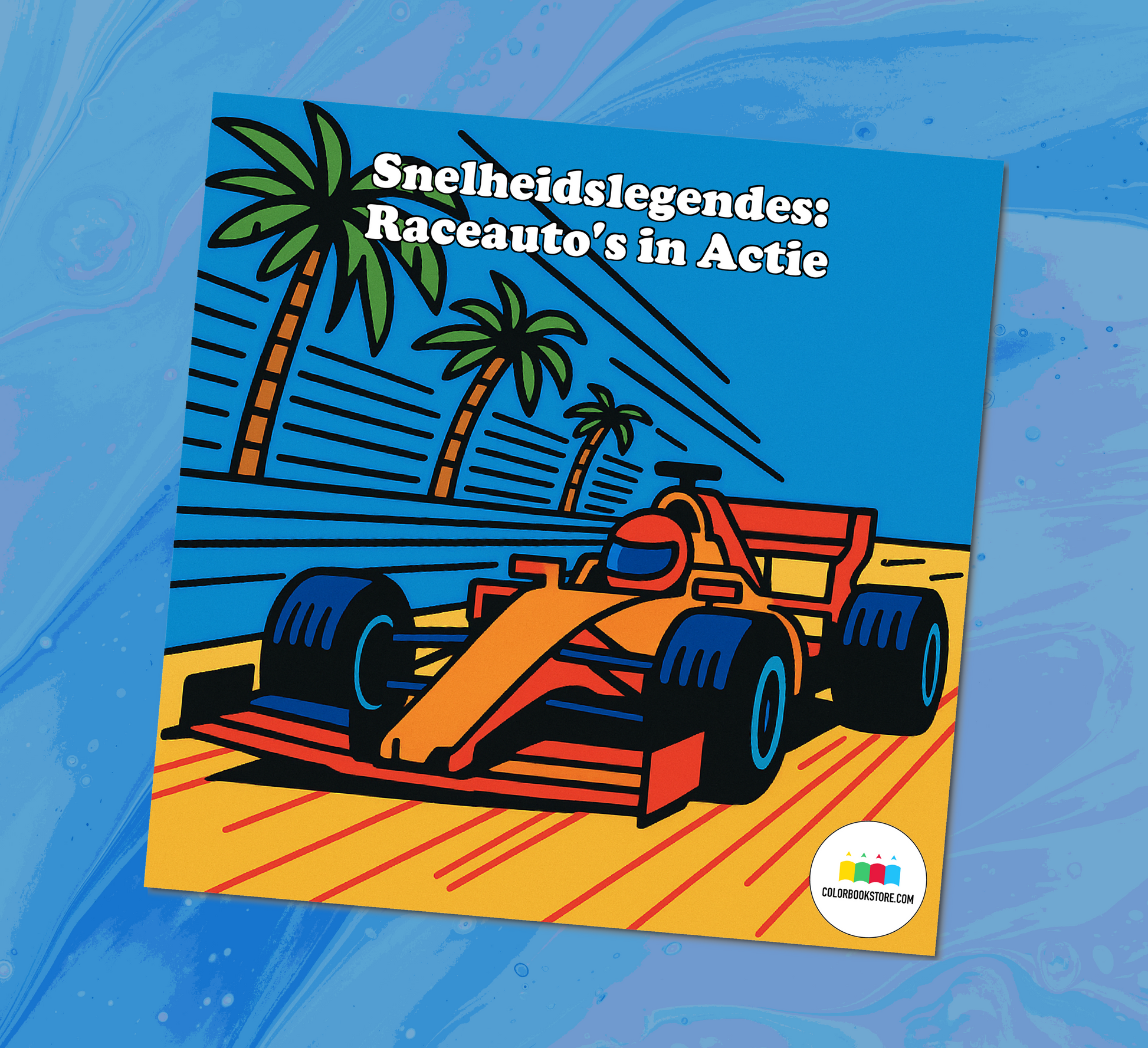 Track Day Legends Racecars In Action Kleurboek Kleurboek Voorkant