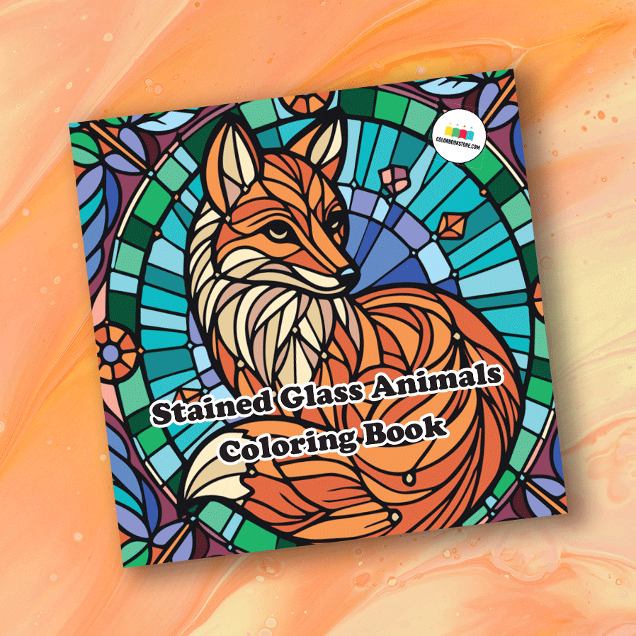 Stained Glass Animals Coloring Book - colorbookstore
