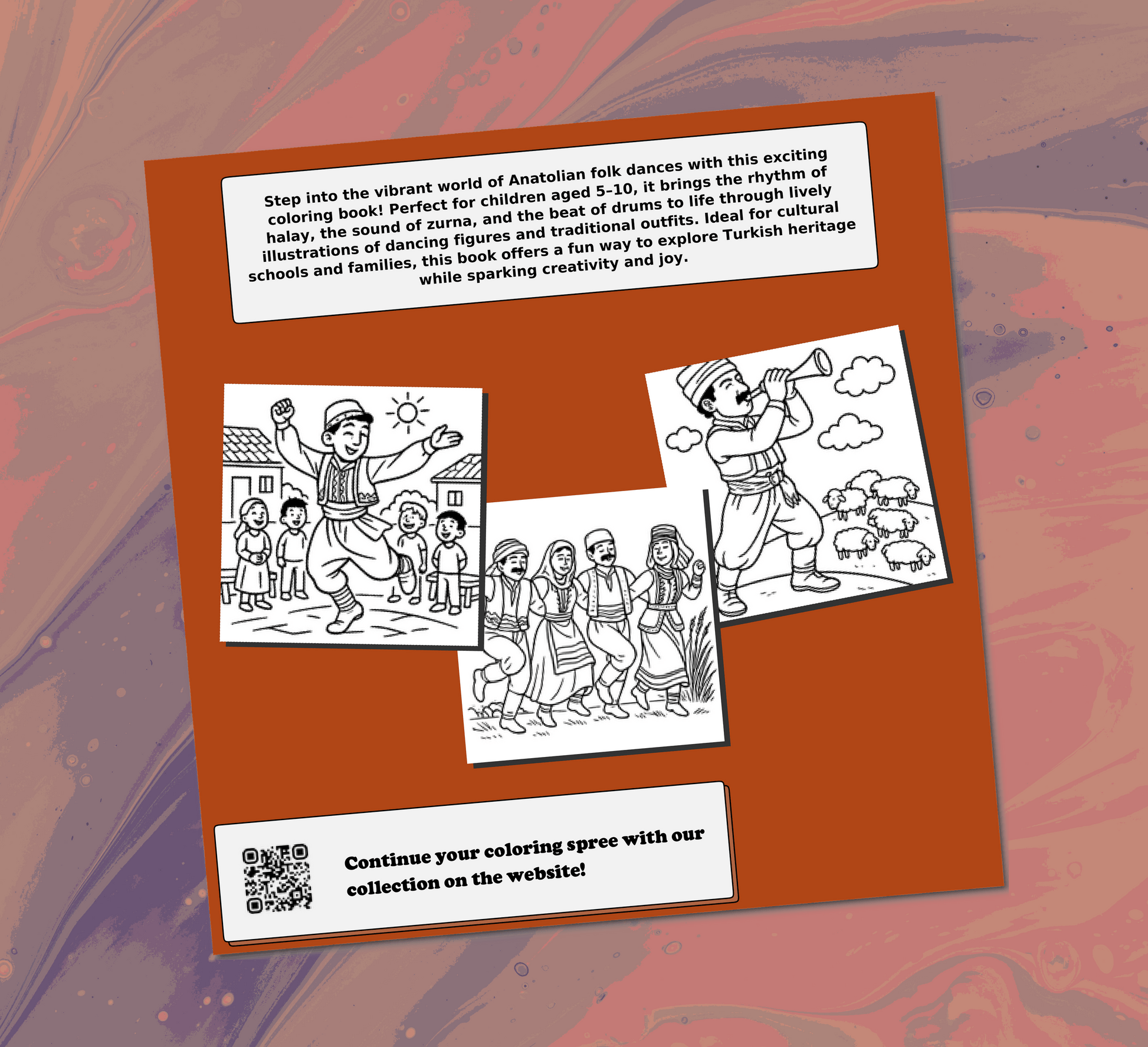 Anatolian Folk Dances  Musical Traditions Coloring Book Back Cover