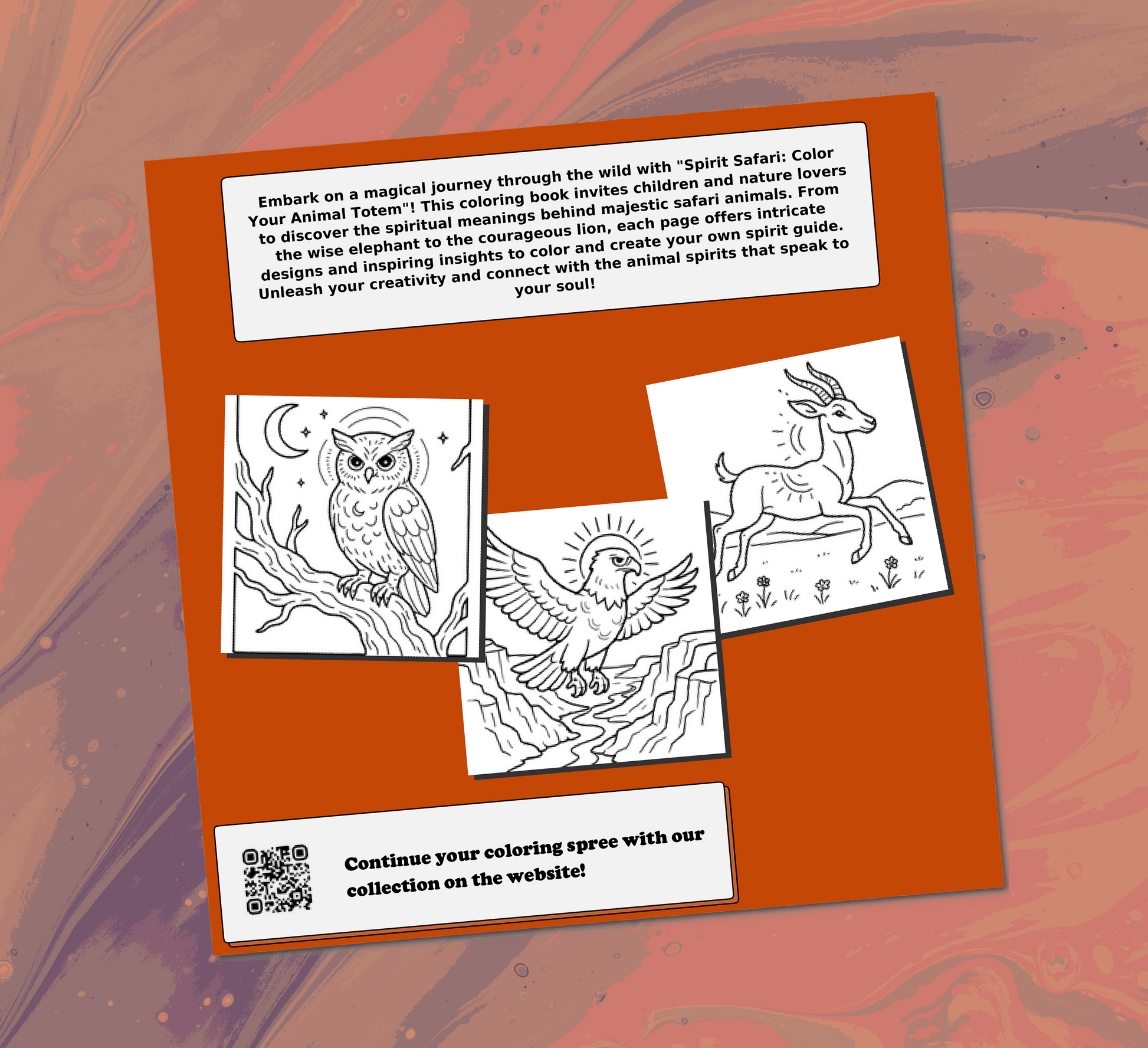 Spirit Animal Safari Coloring Book Back Cover