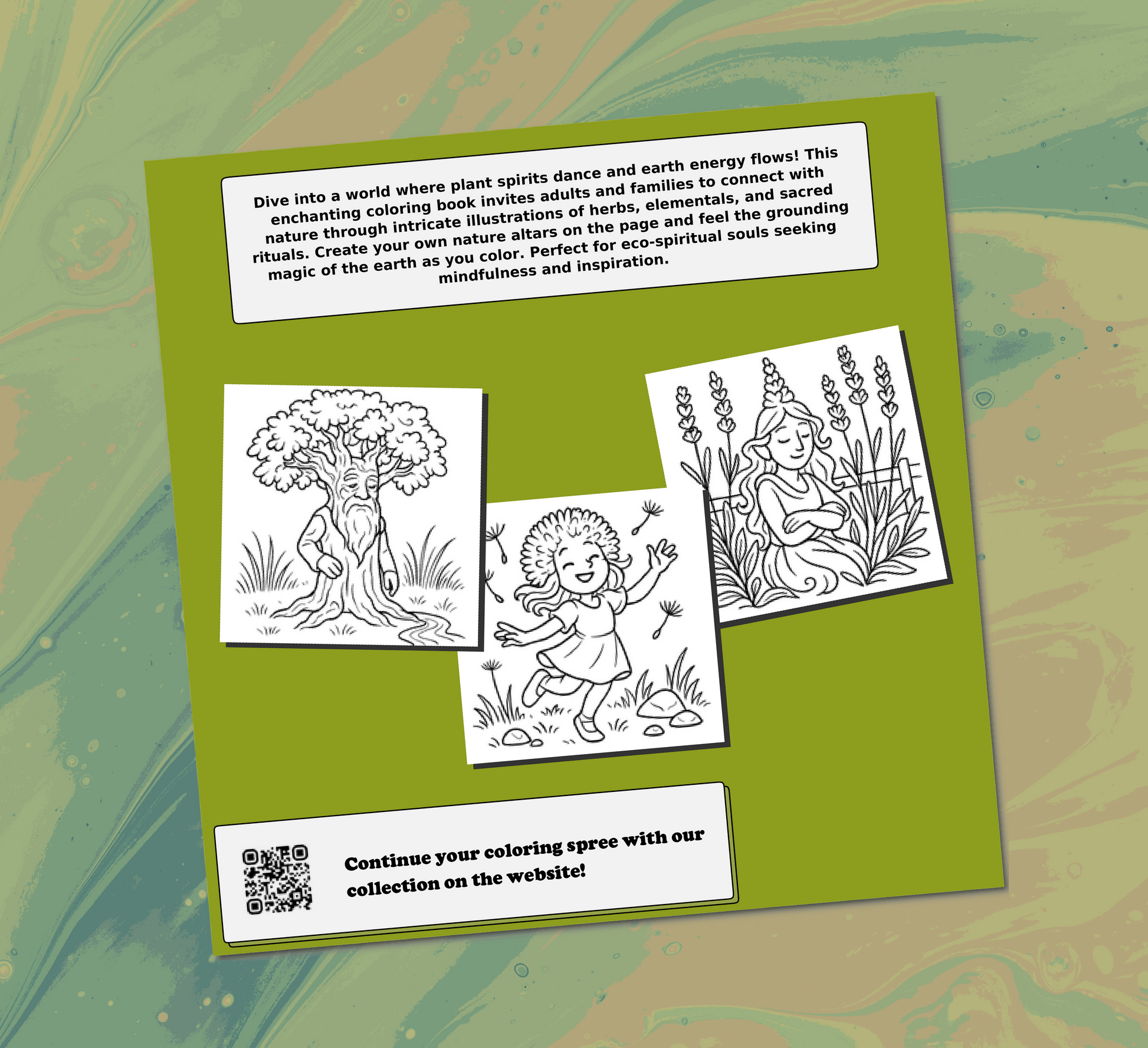 Plant Spirits  Earth Energy Coloring Book Back Cover