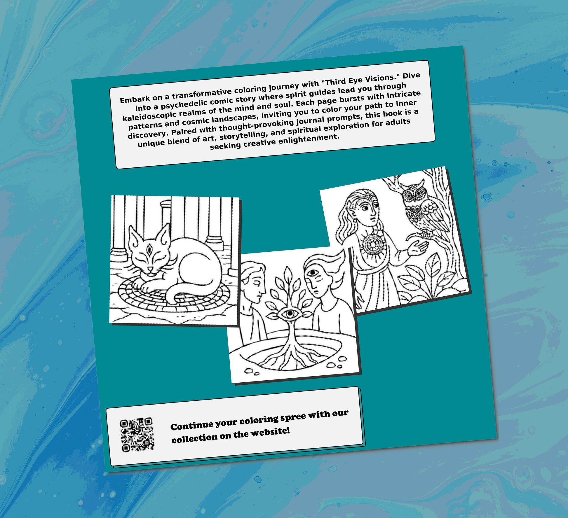 Psychedelic Third Eye Coloring Book for Adults Back Cover