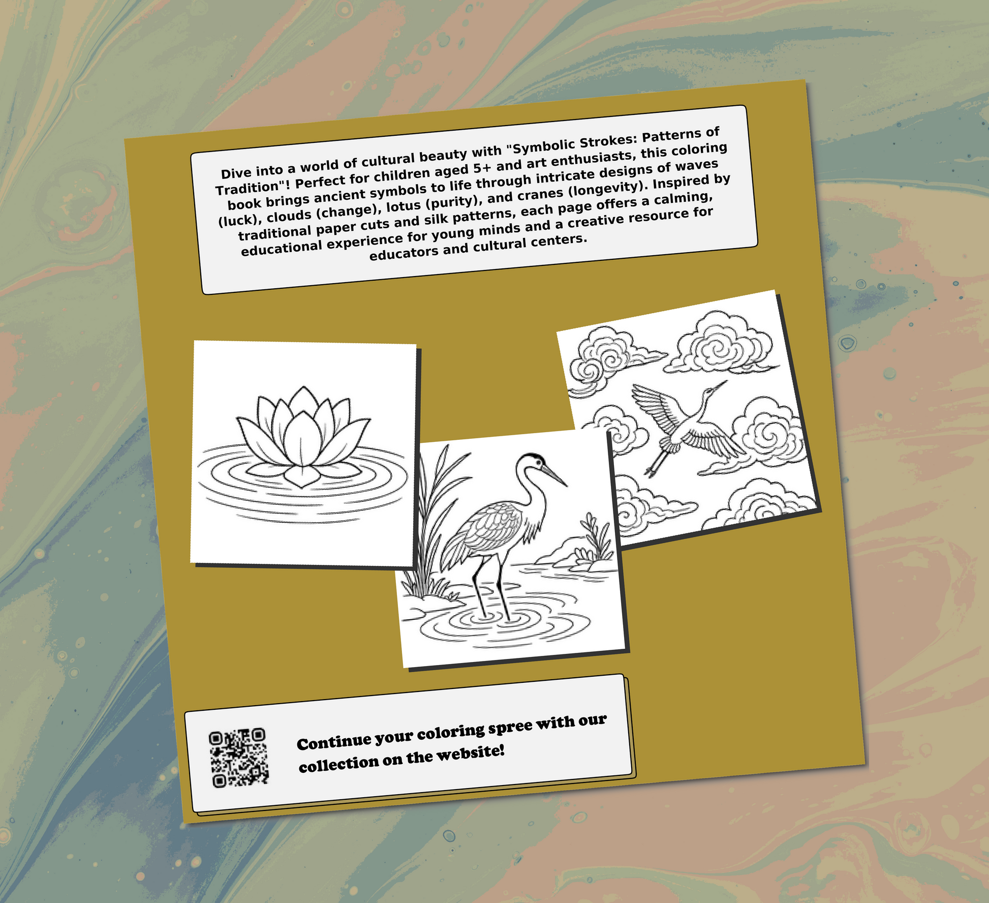 Traditional Patterns And Symbols Coloring Book Back Cover
