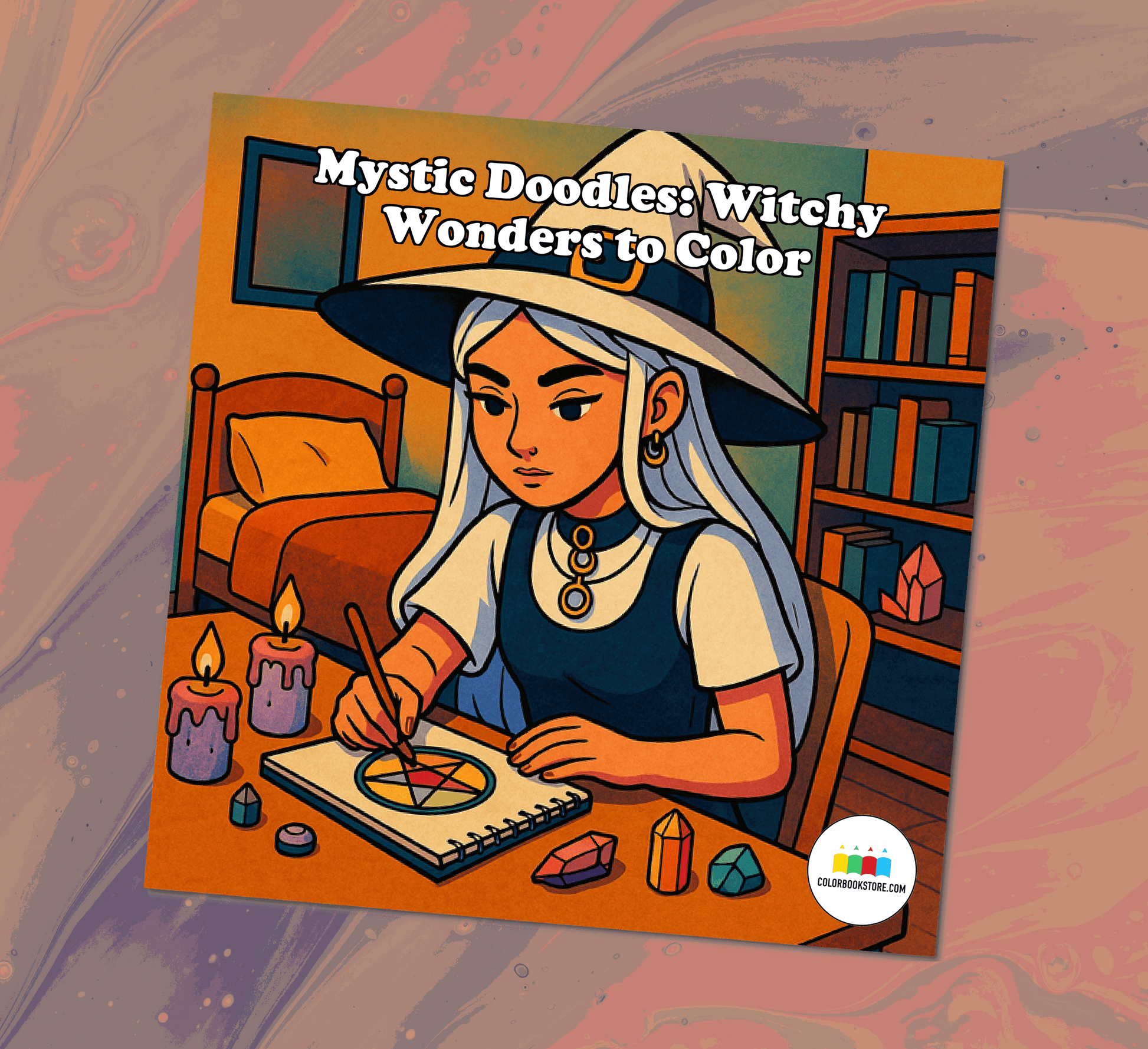 Mystic Witchy Doodles Coloring Book for Adults Front Cover