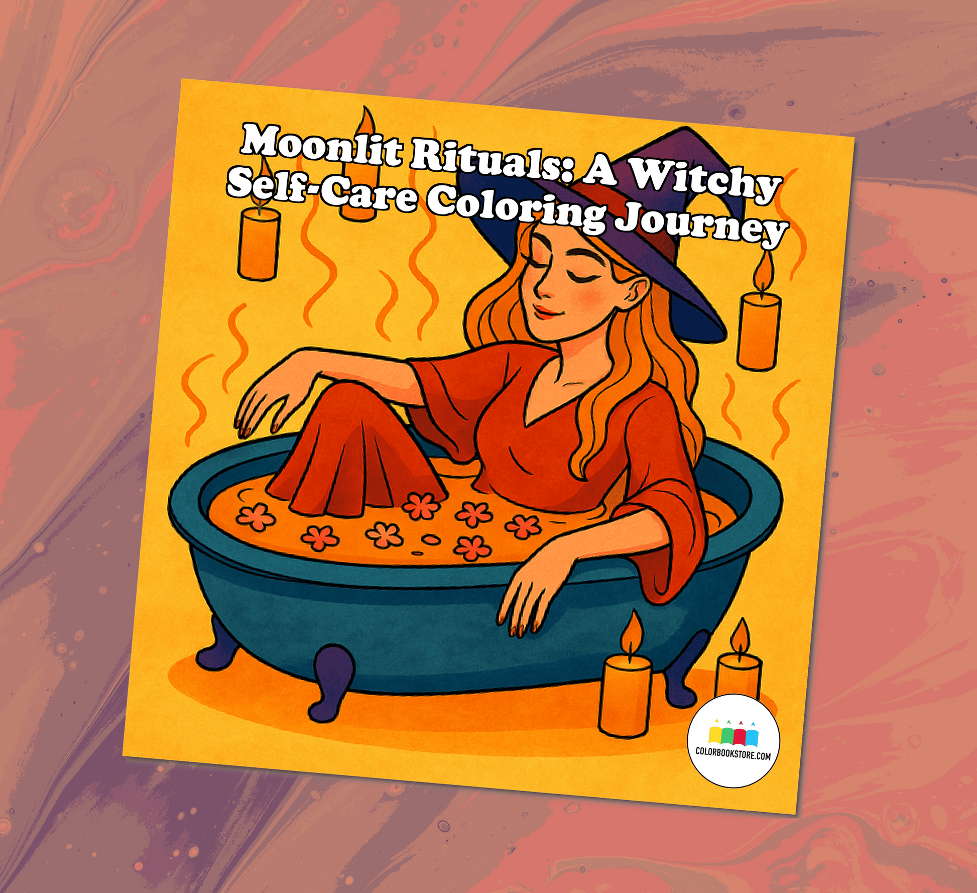 Witchy Self-Care Coloring Book: Moonlit Rituals Front Cover