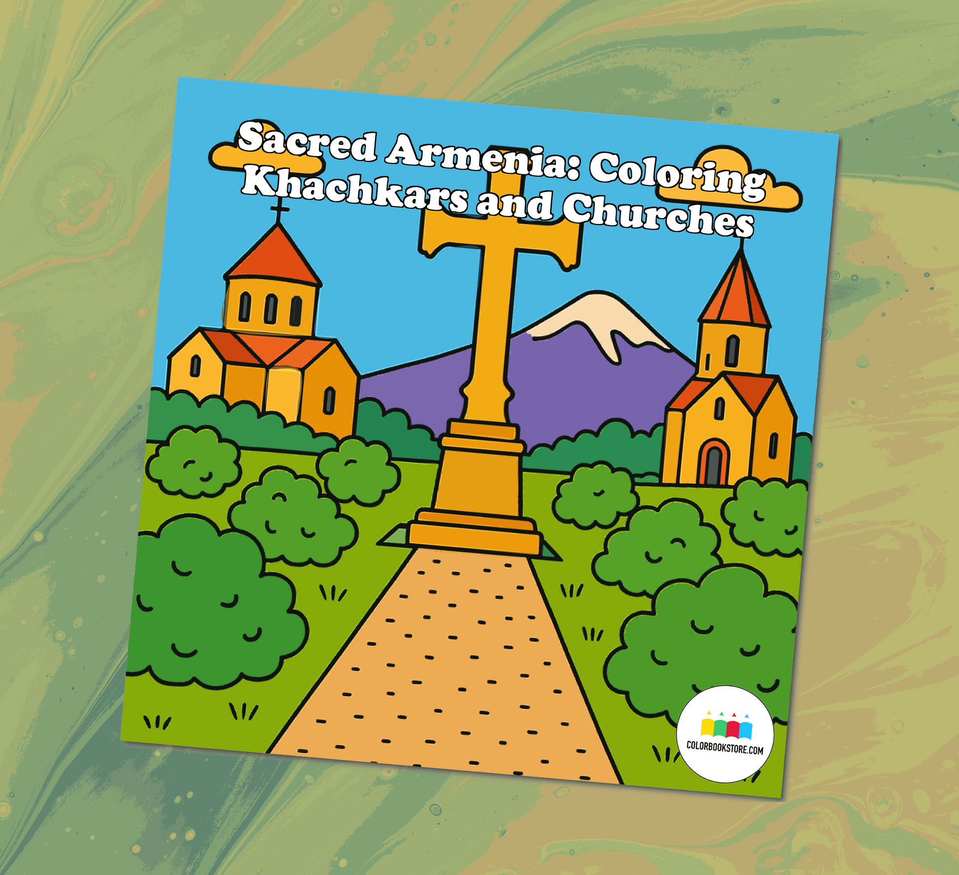 Sacred Armenia Churches Crosses  Ararat Coloring Book Front Cover