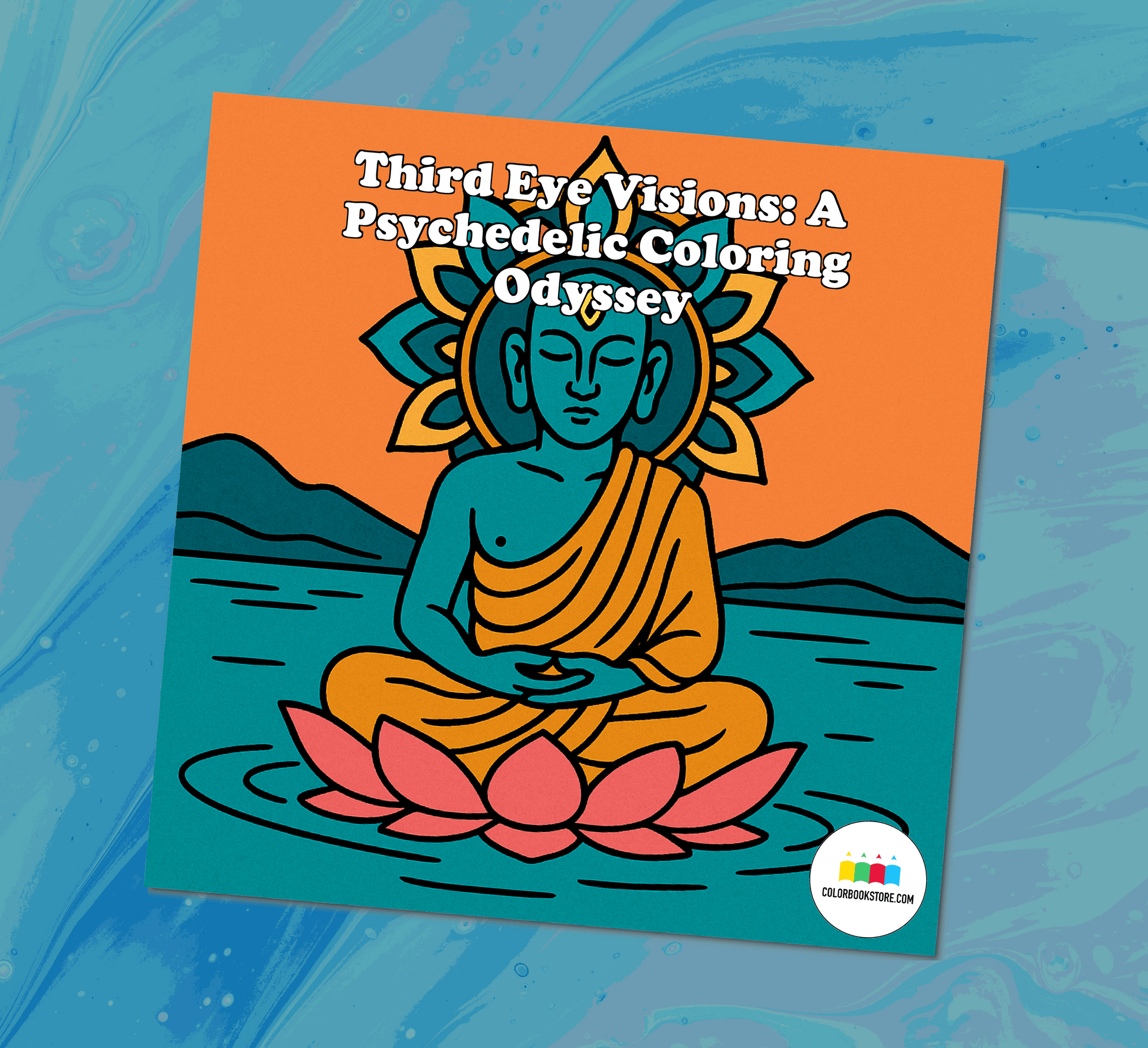 Psychedelic Third Eye Coloring Book for Adults Front Cover