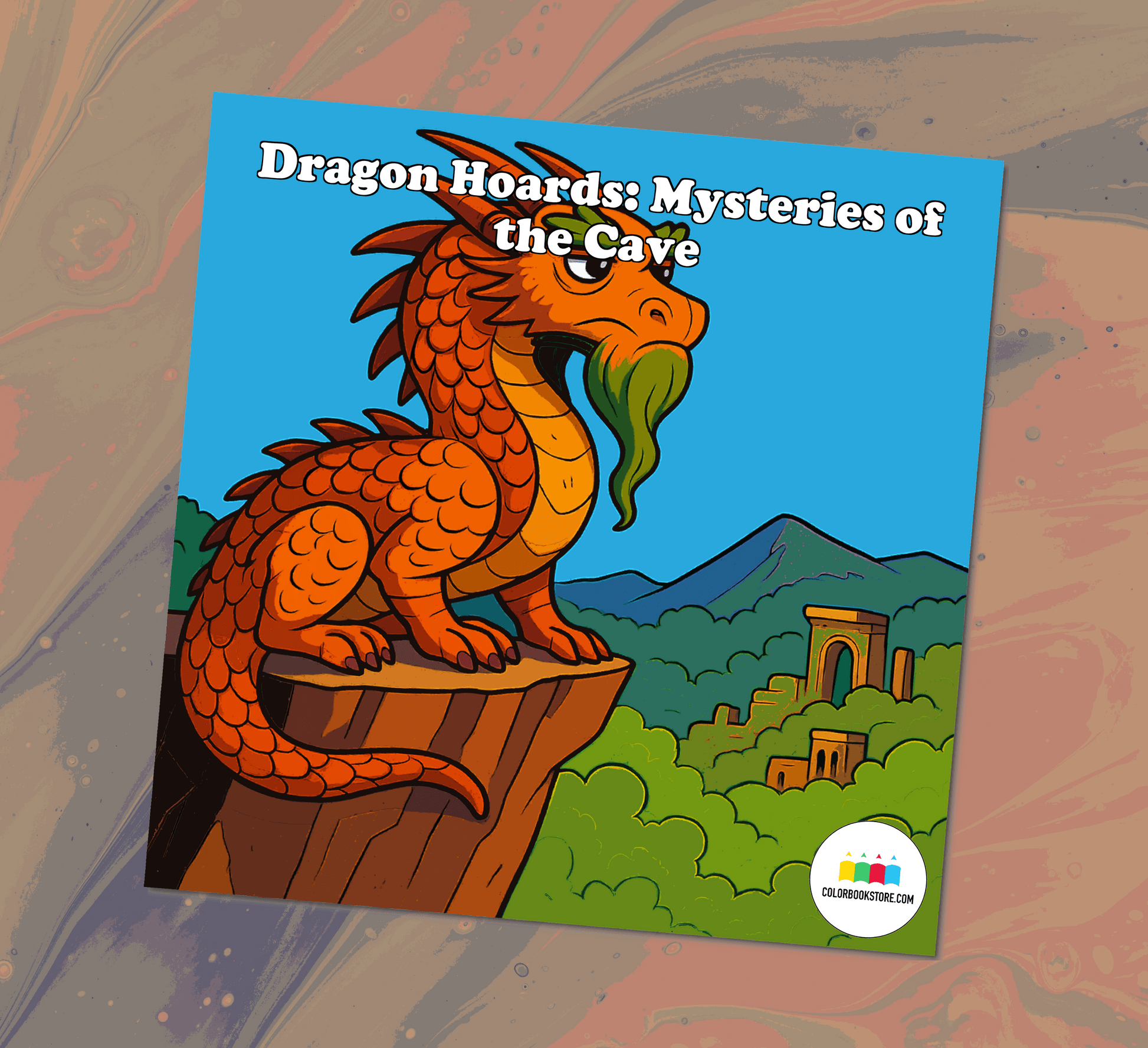 Mysterious Dragons  Their Treasures Coloring Book Front Cover