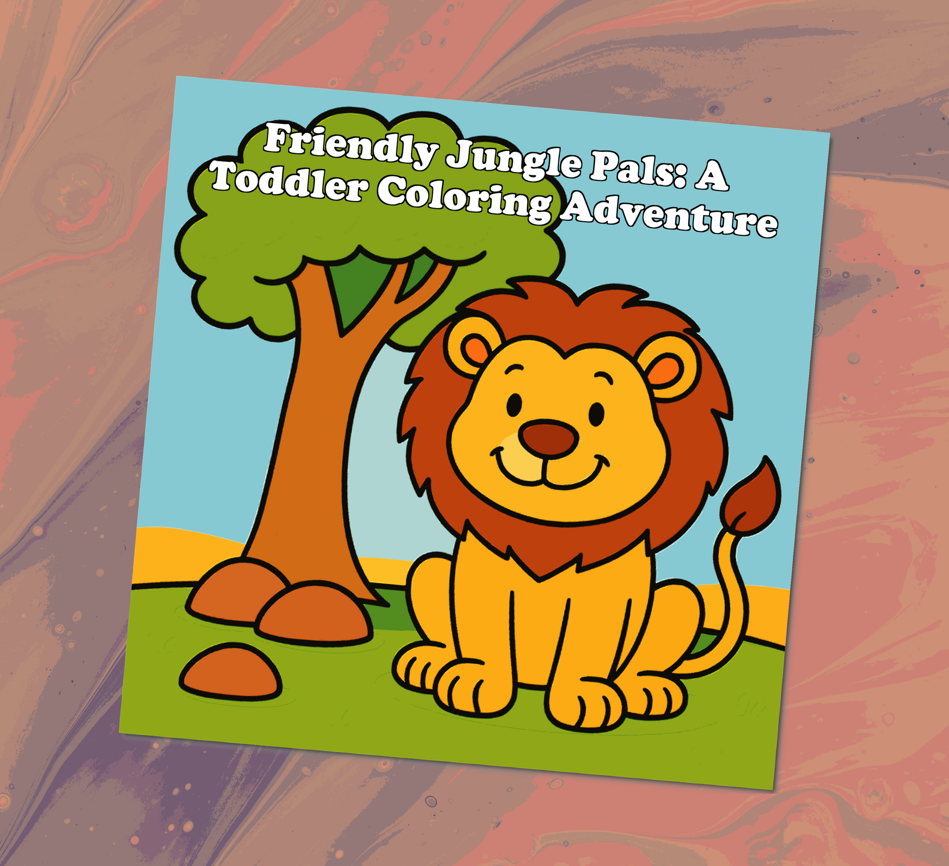 Friendly Jungle Friends Toddler Coloring Book Front Cover