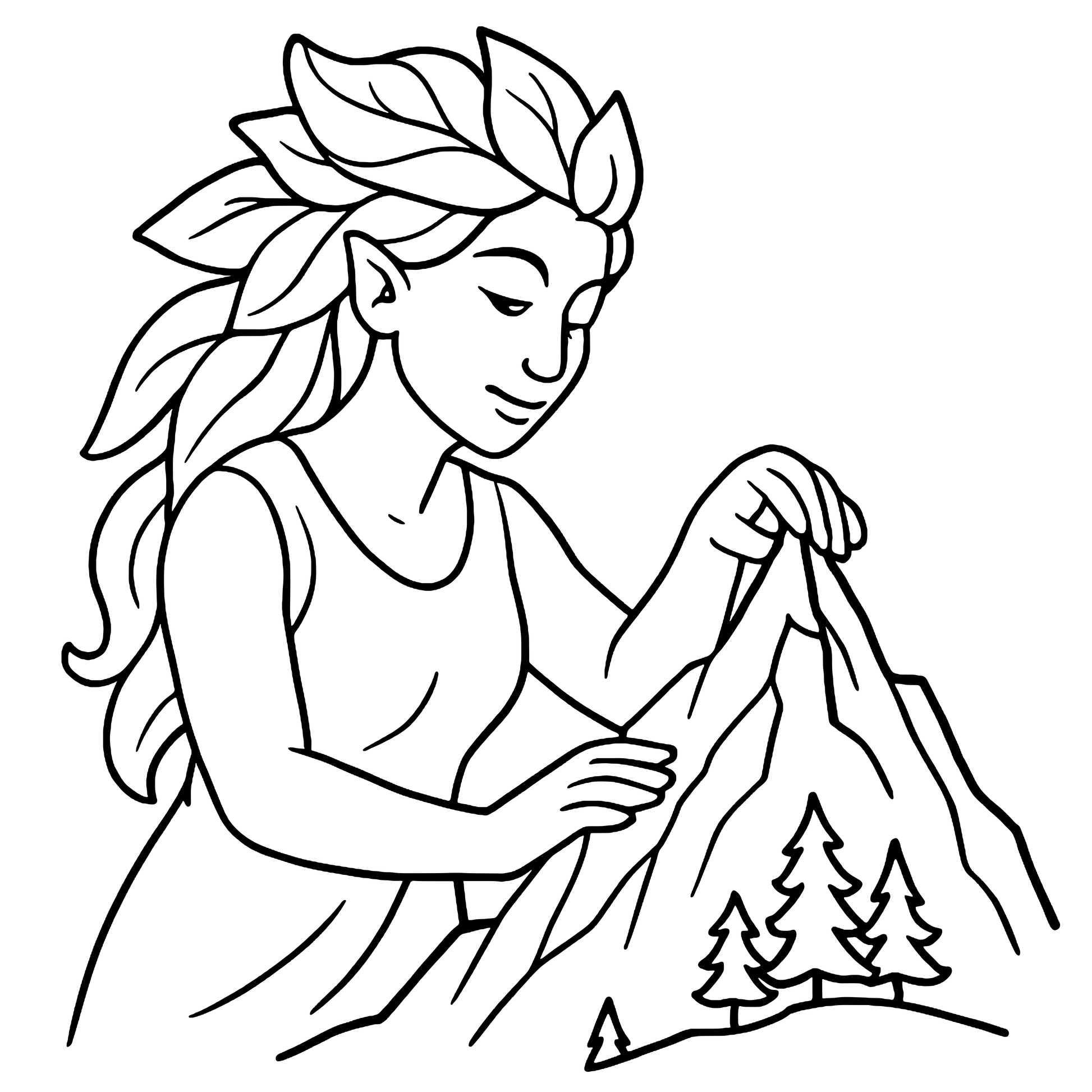 Elemental Whispers Nature Spirit Coloring Book Example Image 1