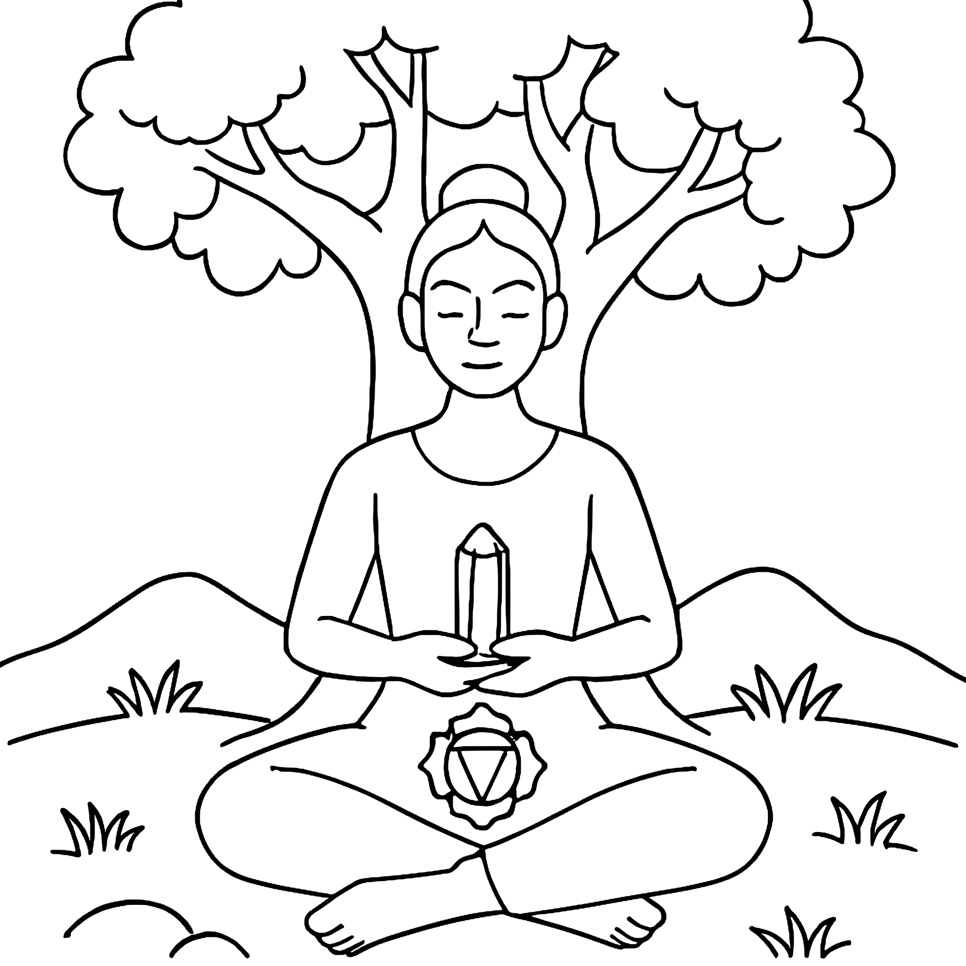 Chakras  Crystals A Color Journey Through The Energy Body Coloring Book Example Image 1