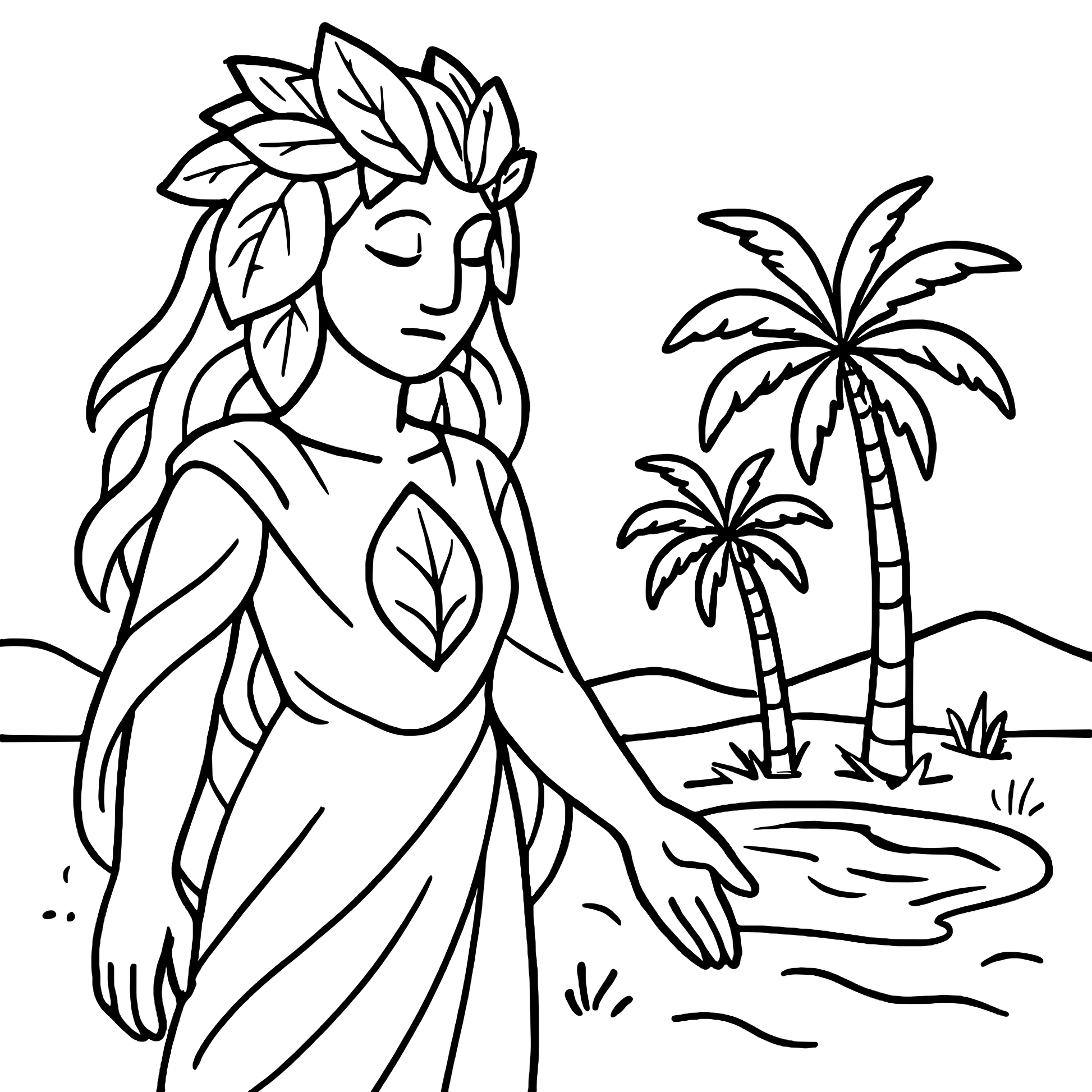 Elemental Whispers Nature Spirit Coloring Book Example Image 2