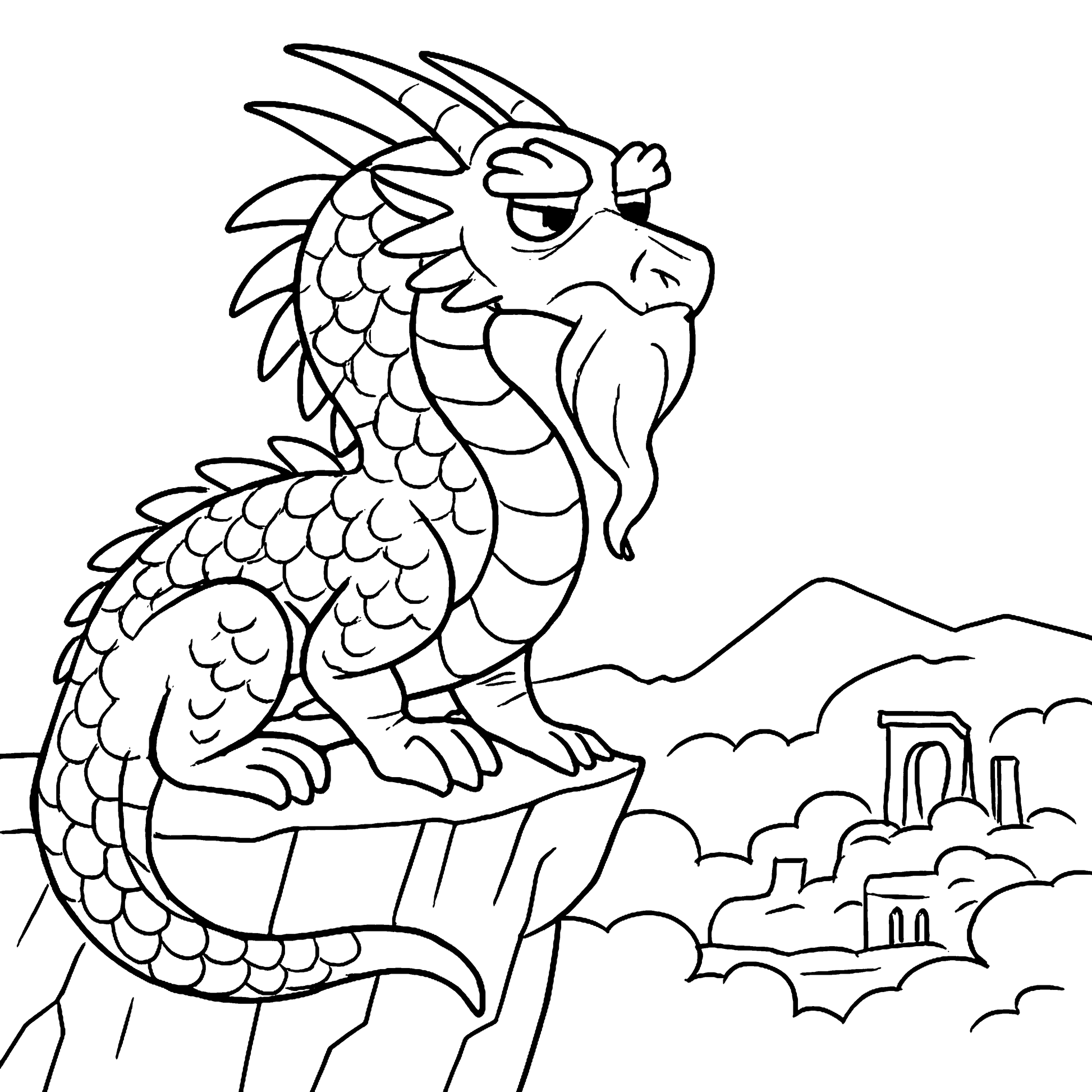 Mysterious Dragons  Their Treasures Coloring Book Example Image 2