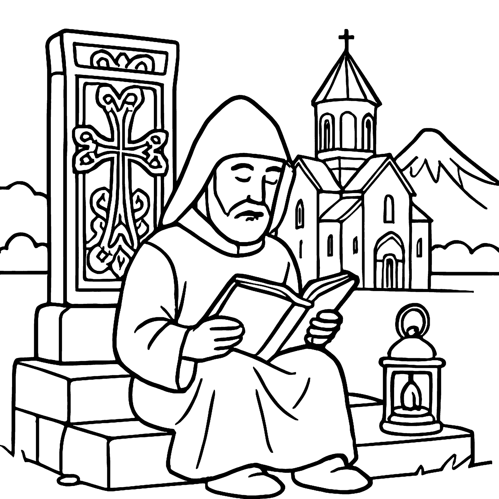 Sacred Armenia Churches Crosses  Ararat Coloring Book Example Image 2