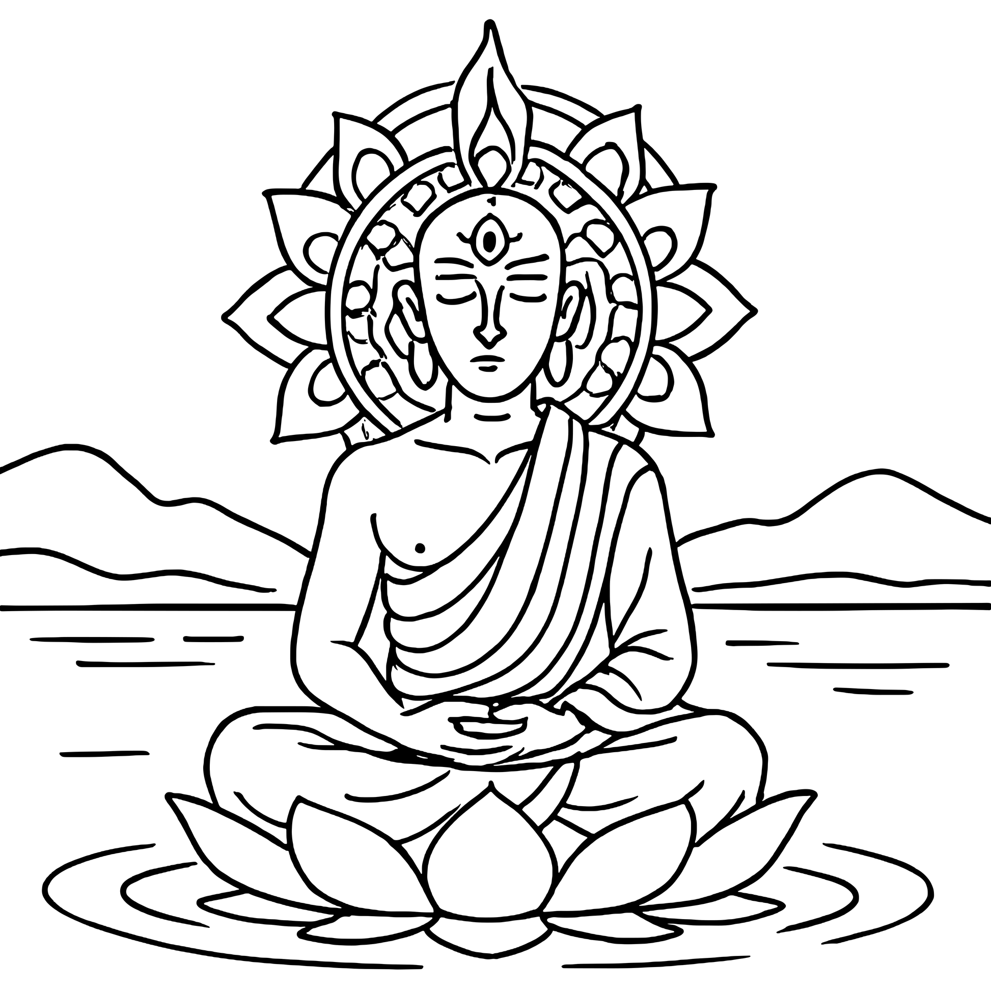 Psychedelic Third Eye Coloring Book for Adults Example Image 2