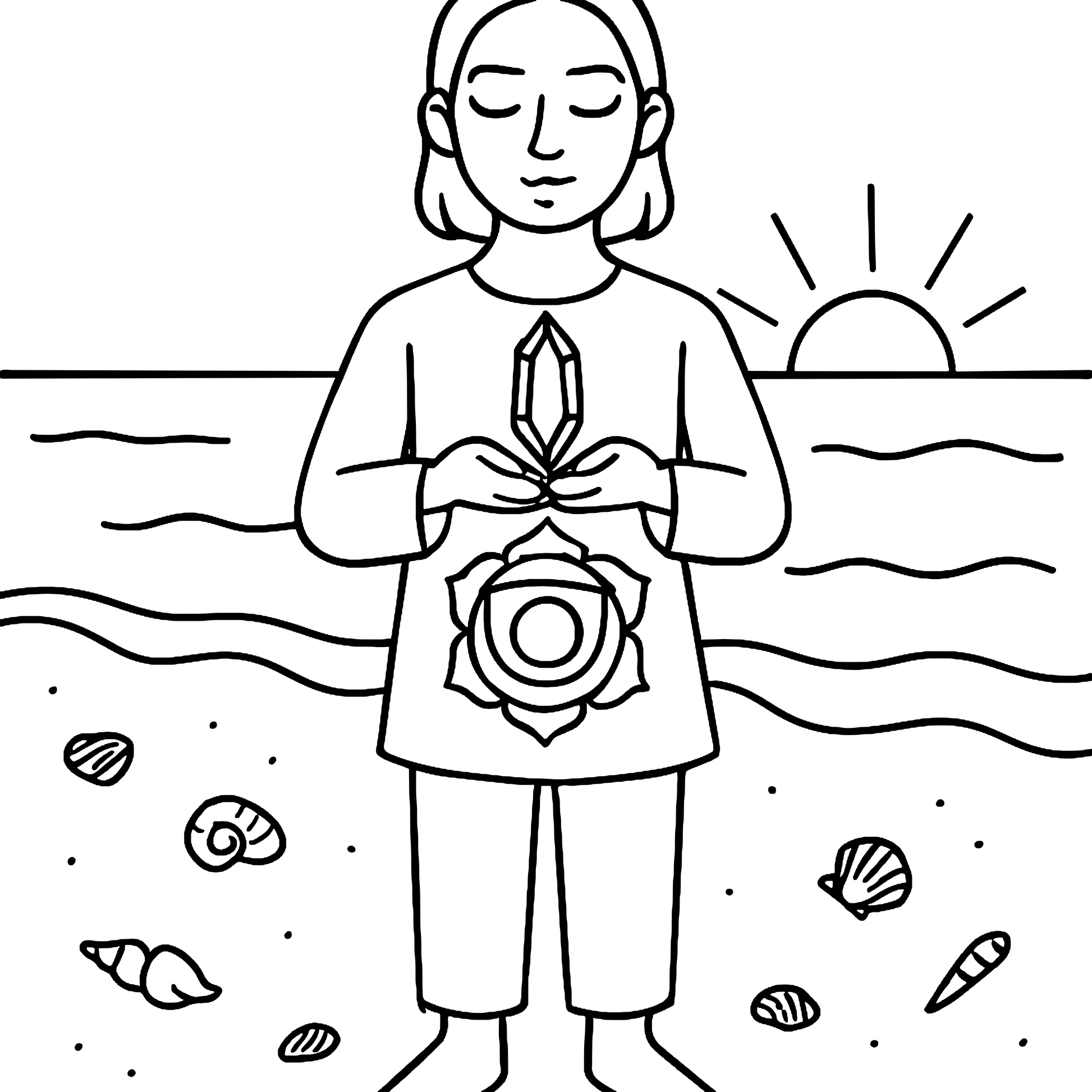 Chakras  Crystals A Color Journey Through The Energy Body Coloring Book Example Image 2