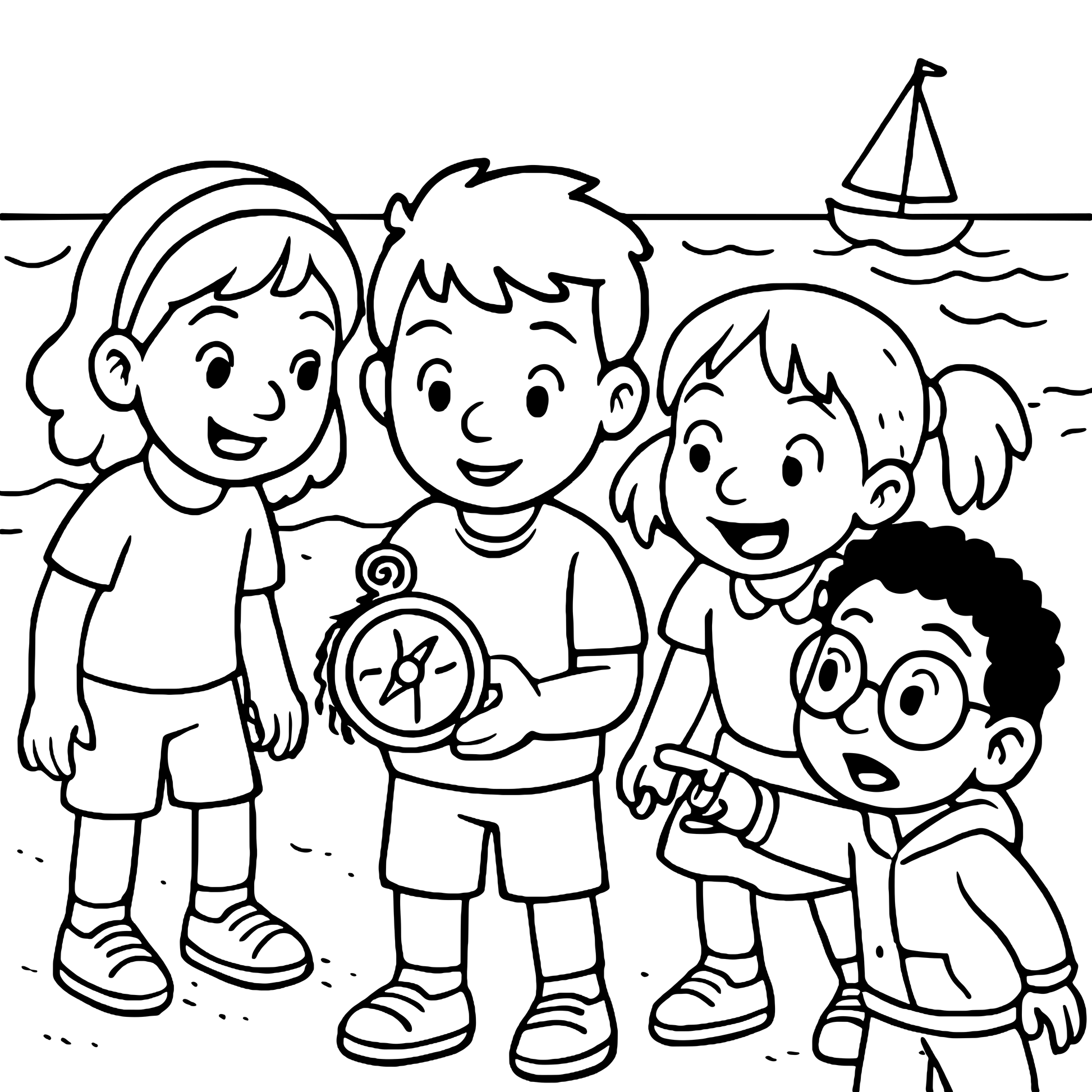 Four Great Inventions Coloring Book for Kids Example Image 2