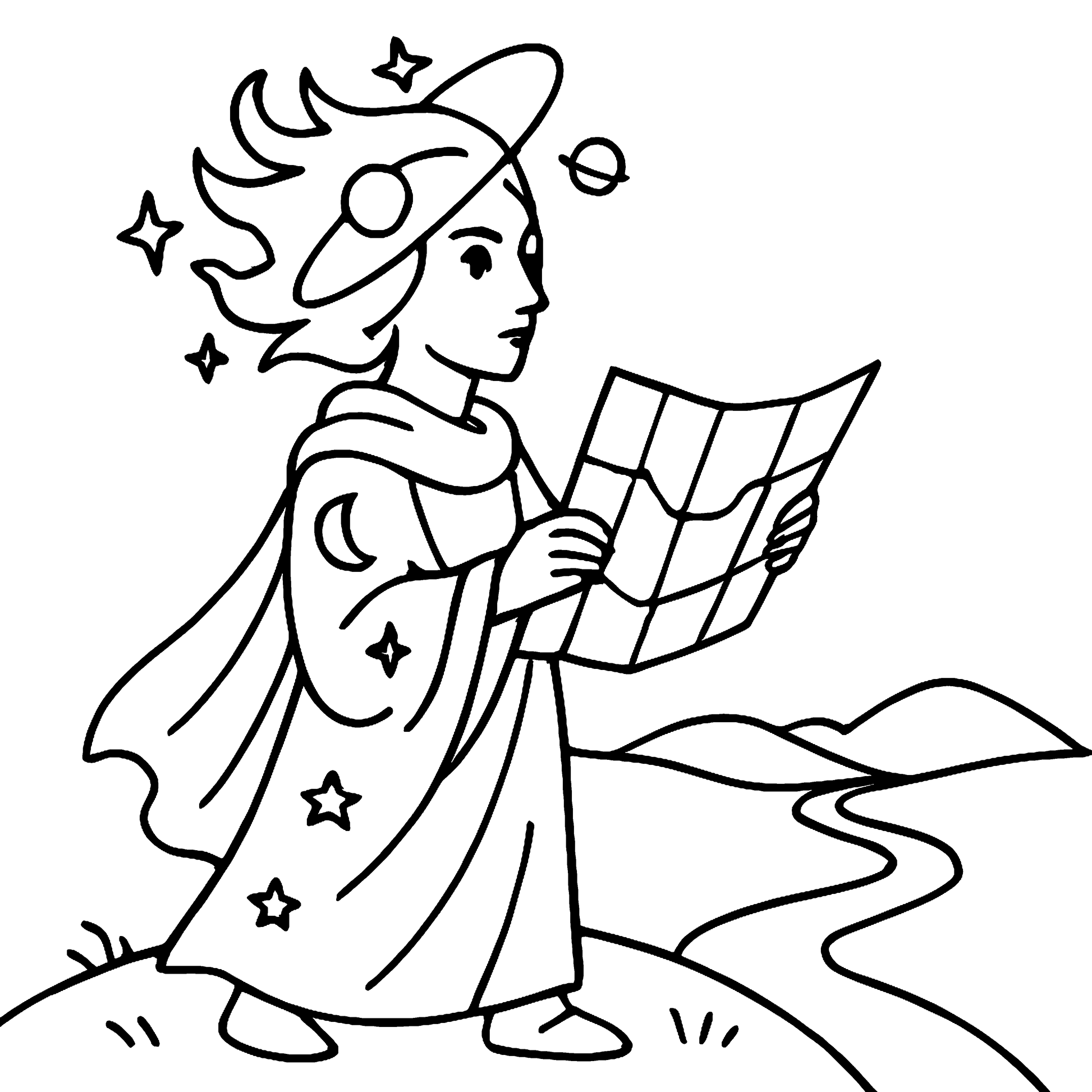 Cosmic Zodiac Coloring Book for Adults & Teens Example Image 3