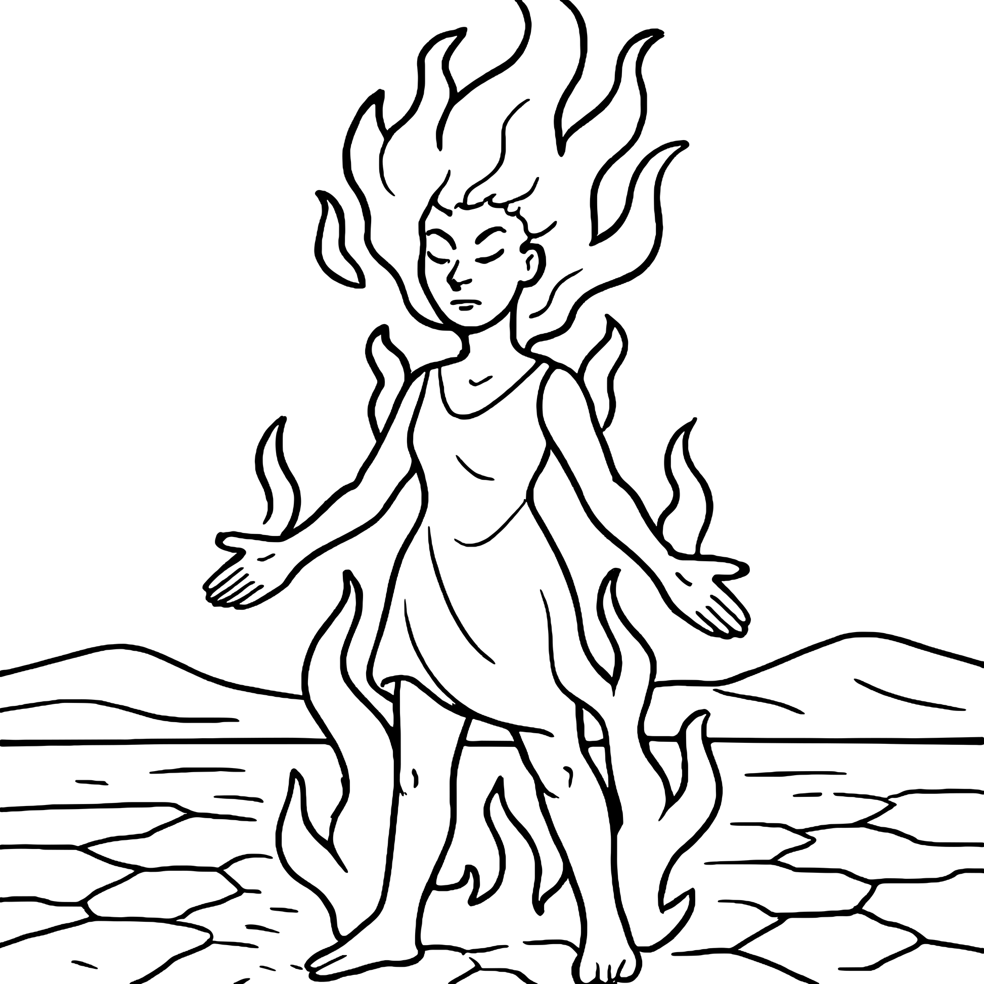 Elemental Whispers Nature Spirit Coloring Book Example Image 3