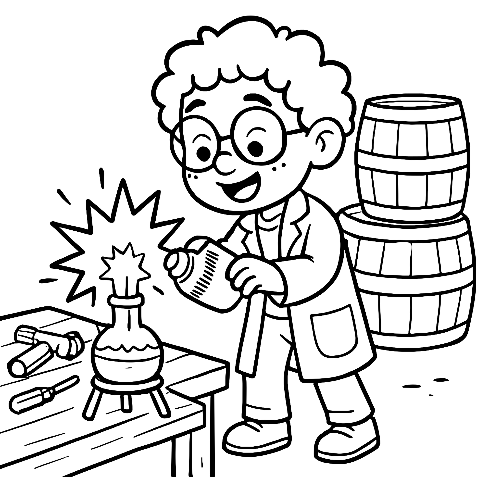 Four Great Inventions Coloring Book for Kids Example Image 3