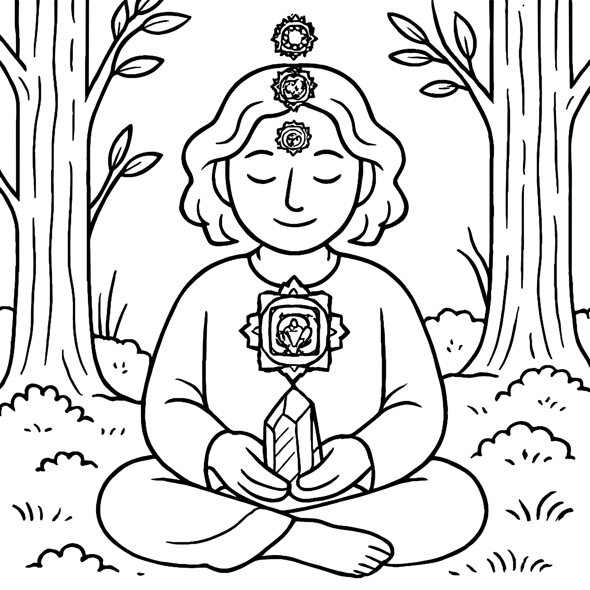 Chakras  Crystals A Color Journey Through The Energy Body Coloring Book Example Image 3
