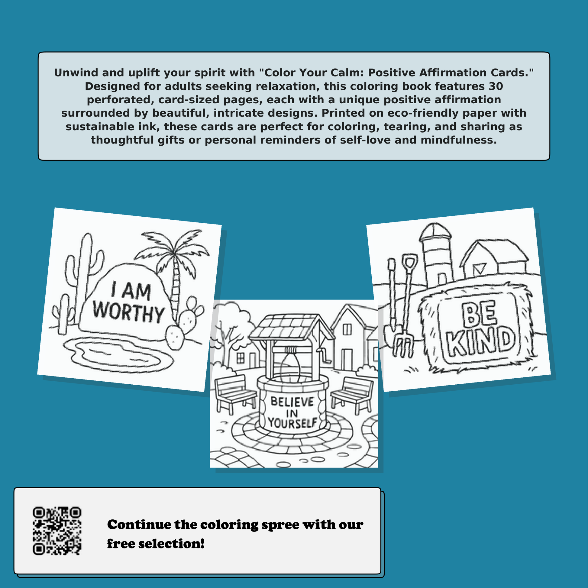Color Your Calm: Positive Affirmation Coloring Book Back Cover