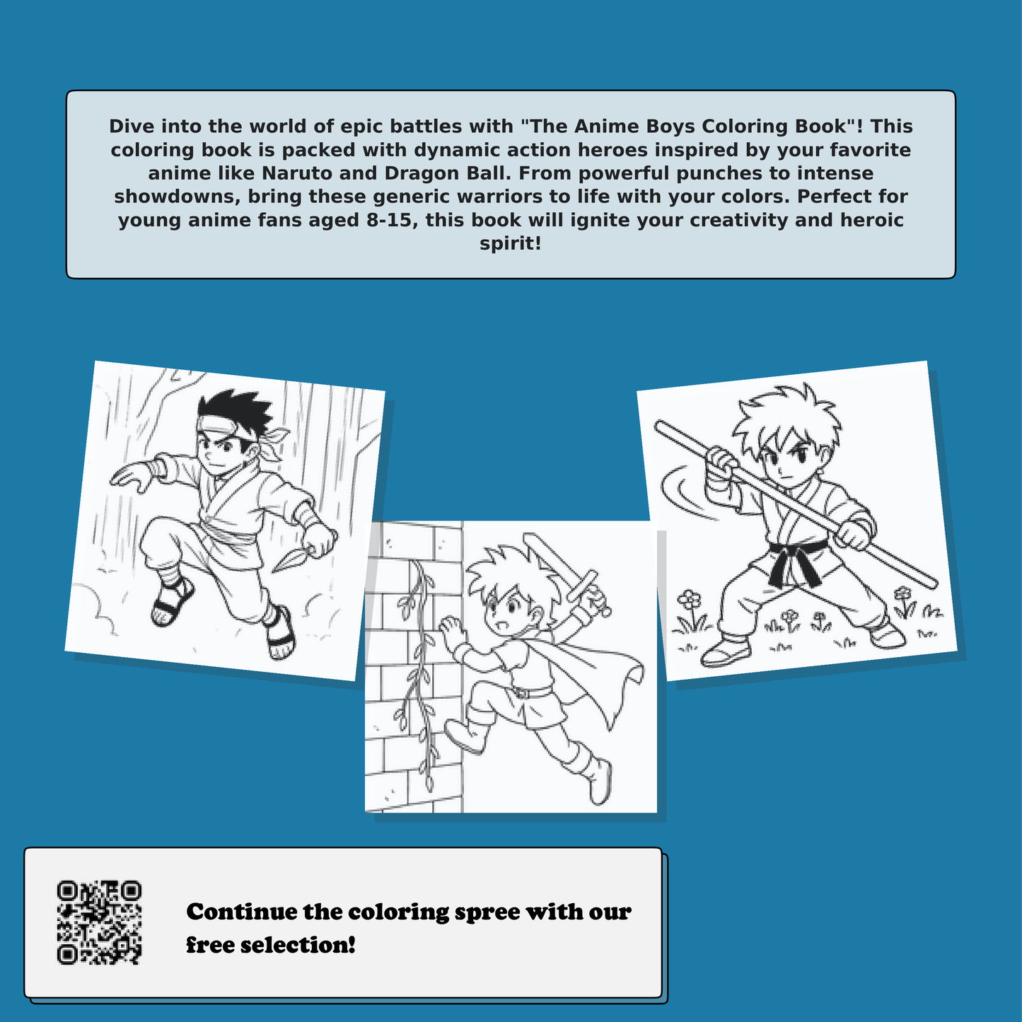 The Anime Boys Coloring Book Back Cover
