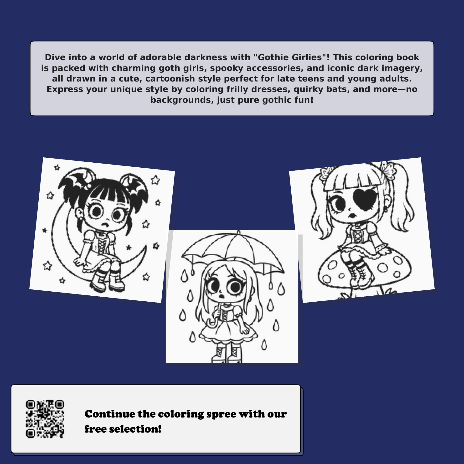Gothie Girl: Darkly Darling Coloring Book Back Cover