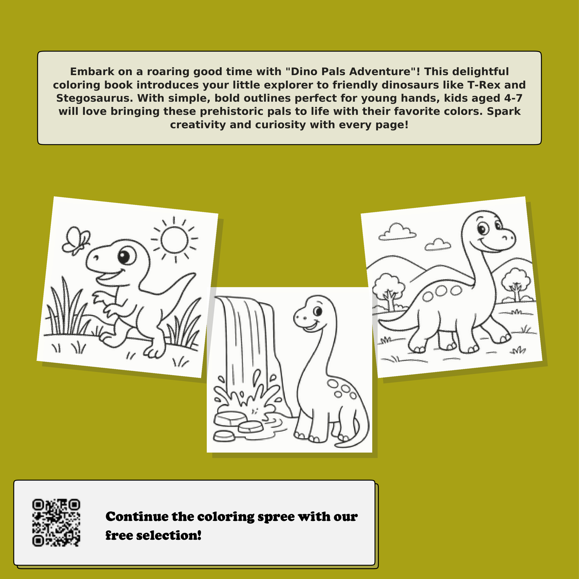 Dino Pals Adventure: Color Your Prehistoric Friends! Back Cover