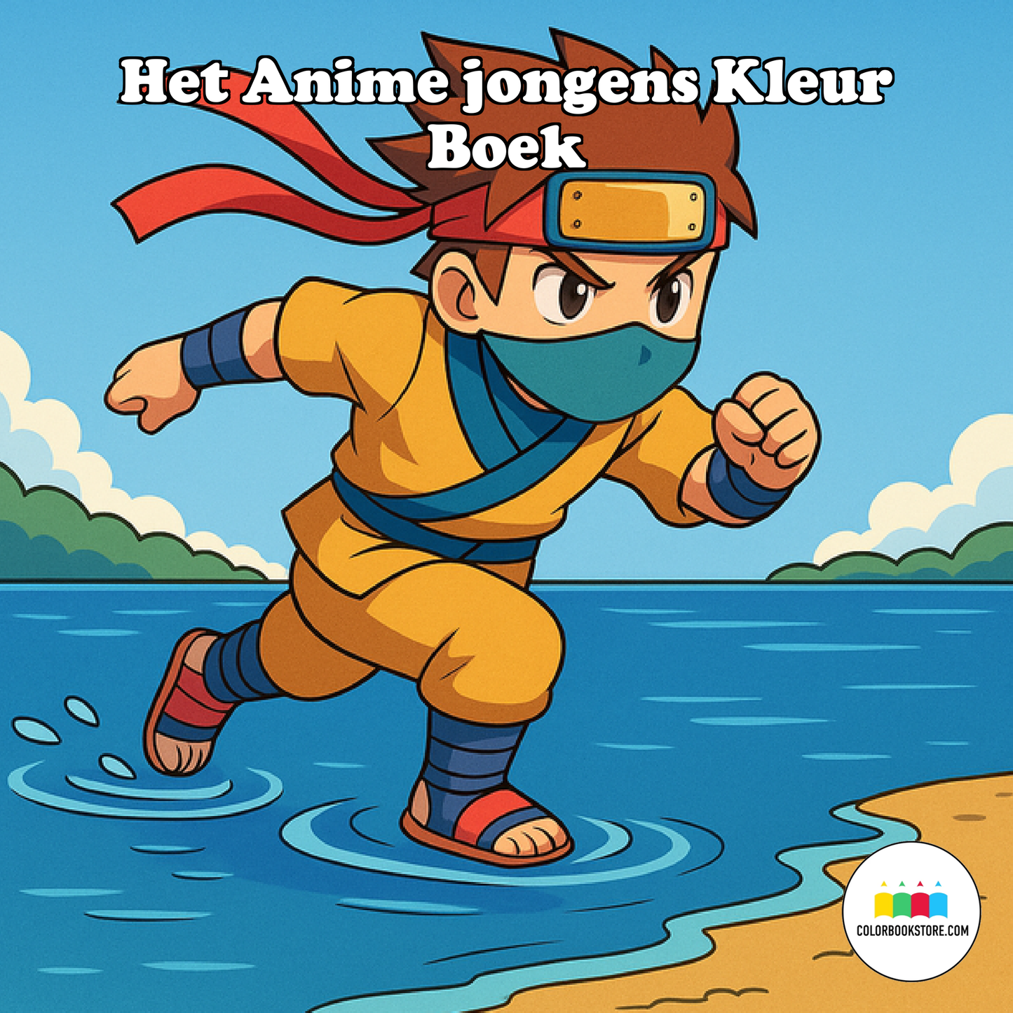Het Anime jongens Kleur Boek Kleurboek Voorkant
