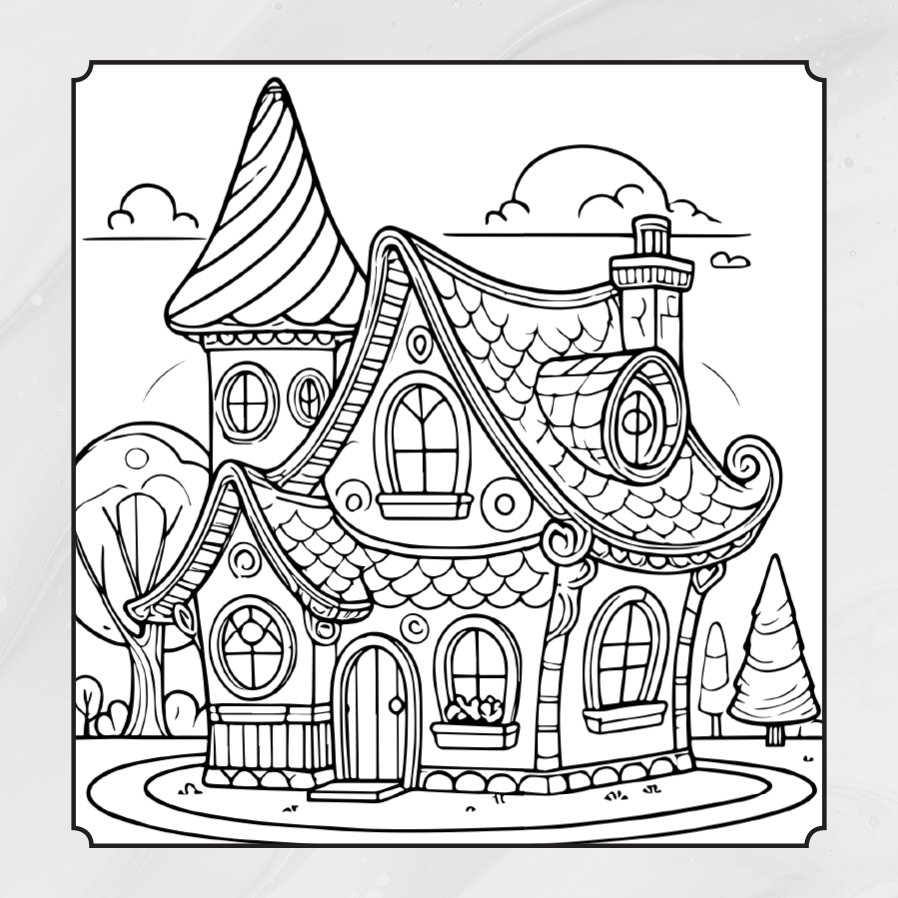 Whimsical Houses Coloring Book - colorbookstore