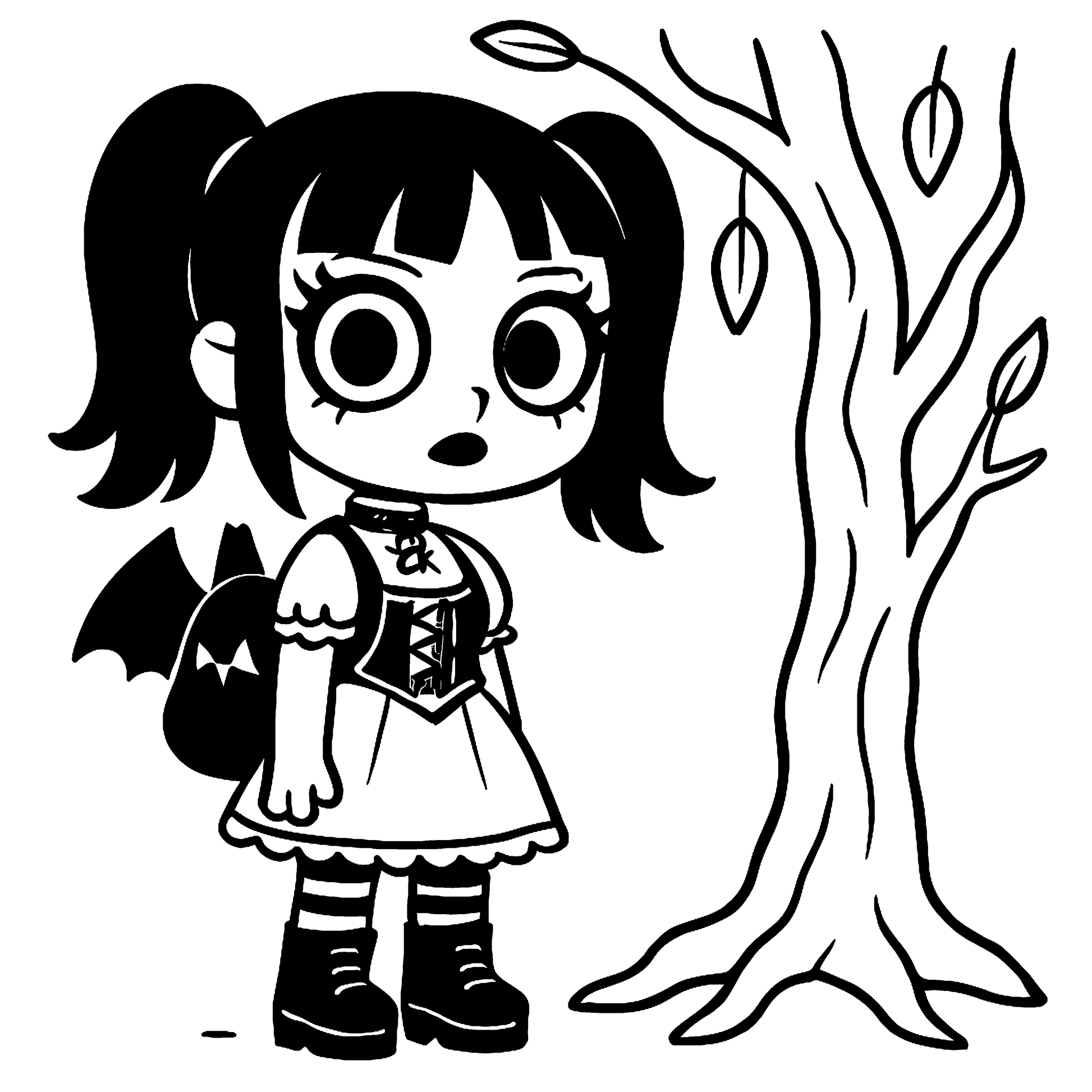 Gothie Girl: Darkly Darling Coloring Book Example Image 1