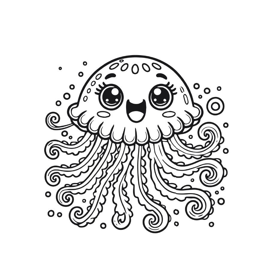 Adorable Sea Creatures Coloring Book - colorbookstore