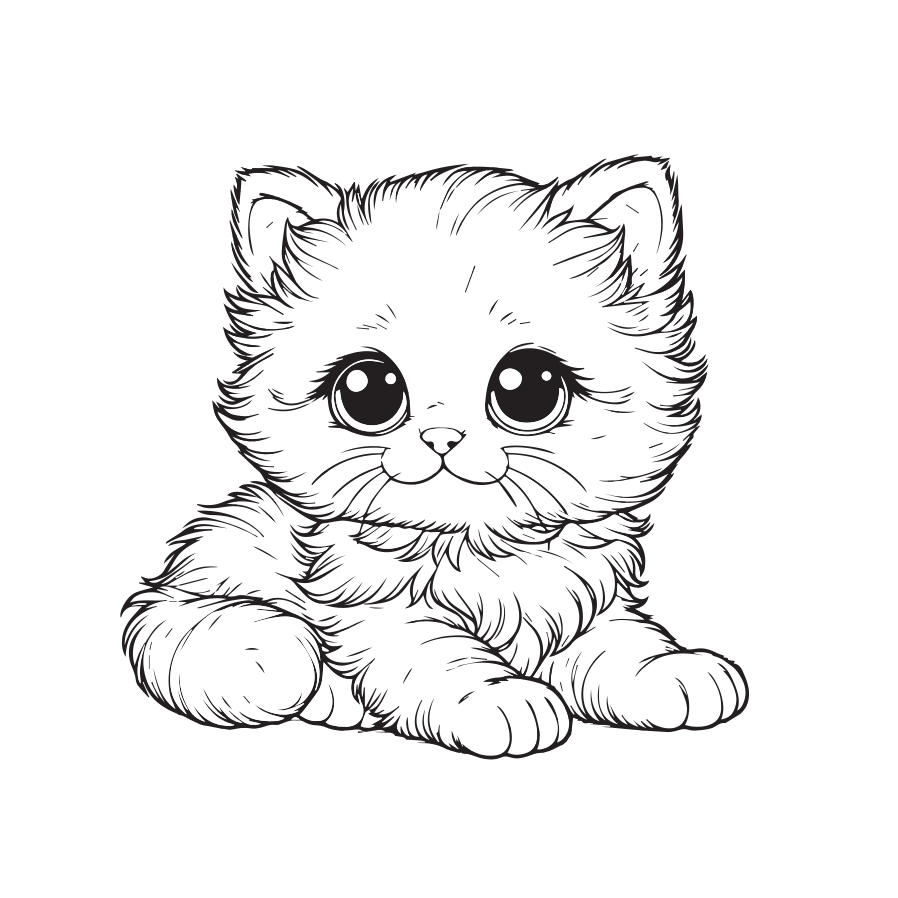 Cute Little Kittens Coloring Book