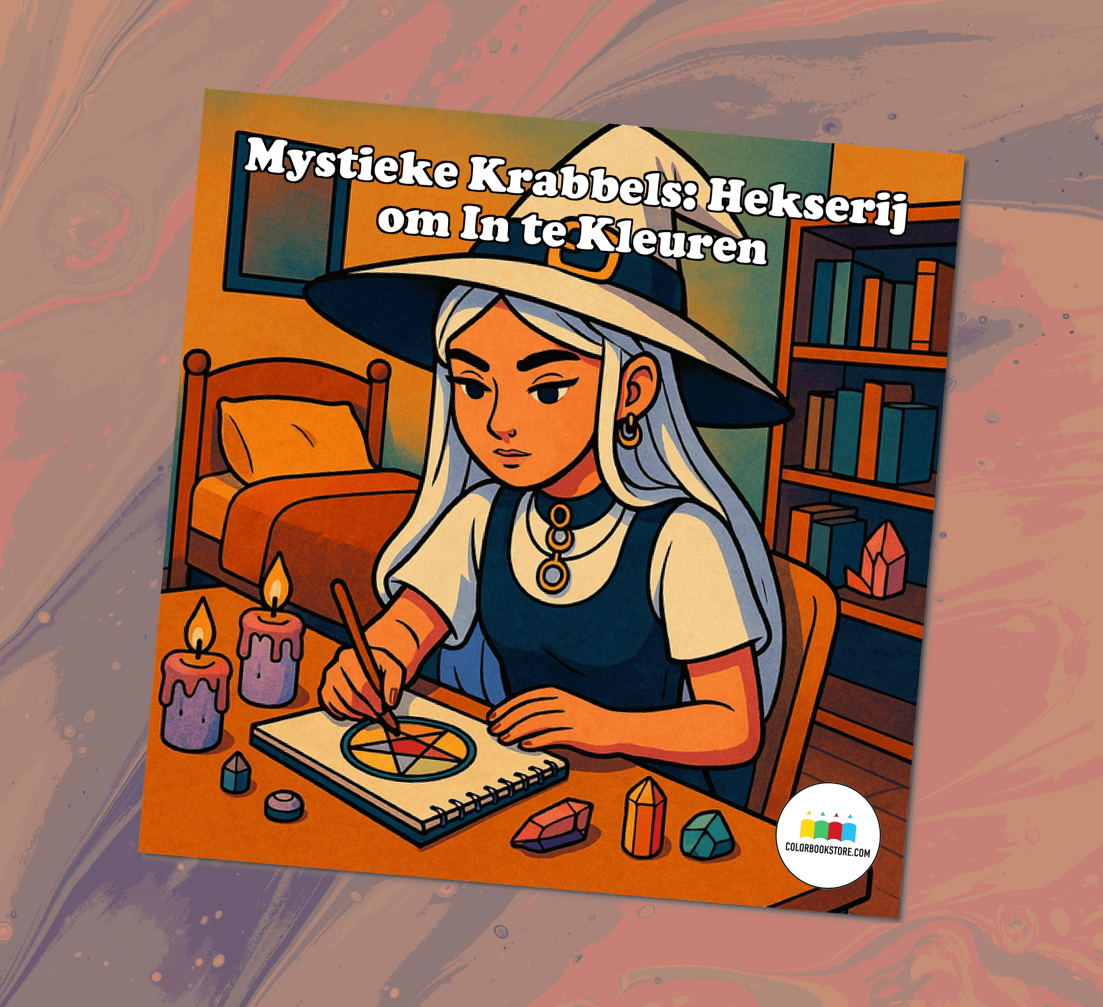 Mystieke Hekserij Krabbels Kleurboek voor Volwassenen Kleurboek Voorkant