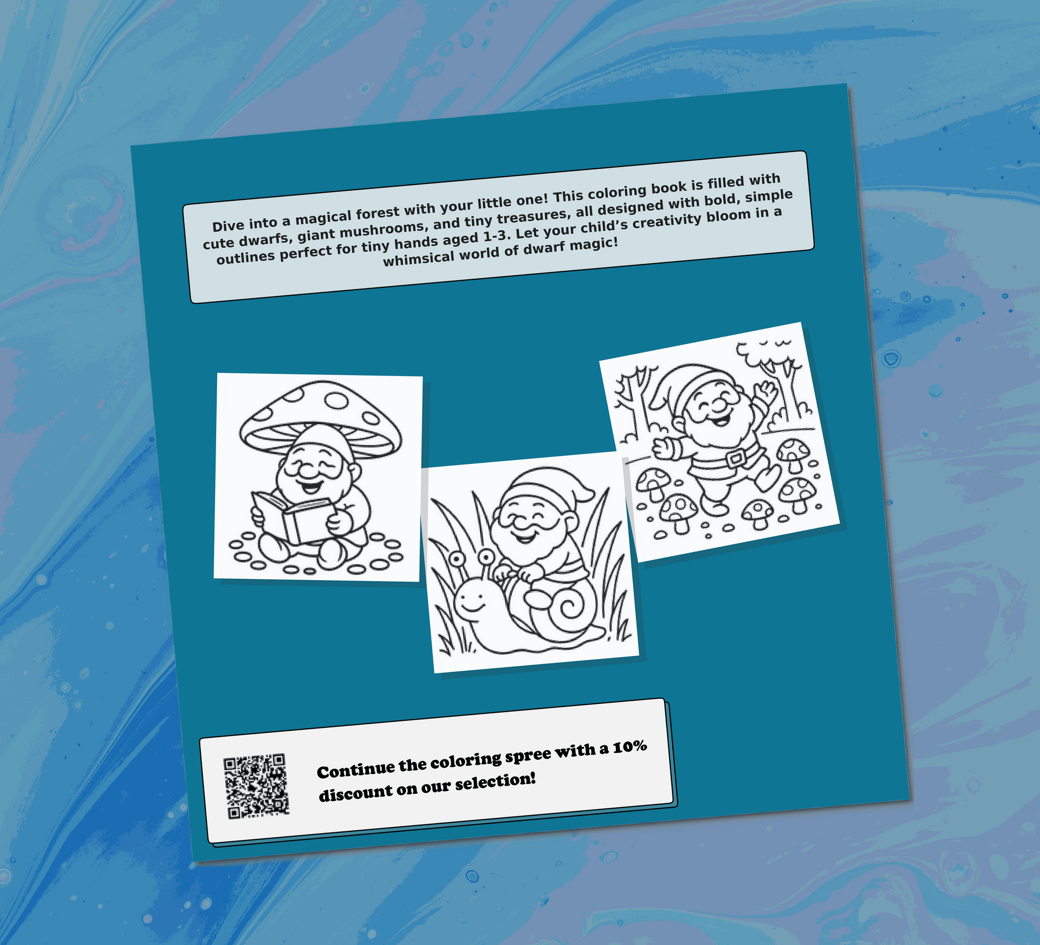 Little Dwarfs Coloring Book for Toddlers Back Cover