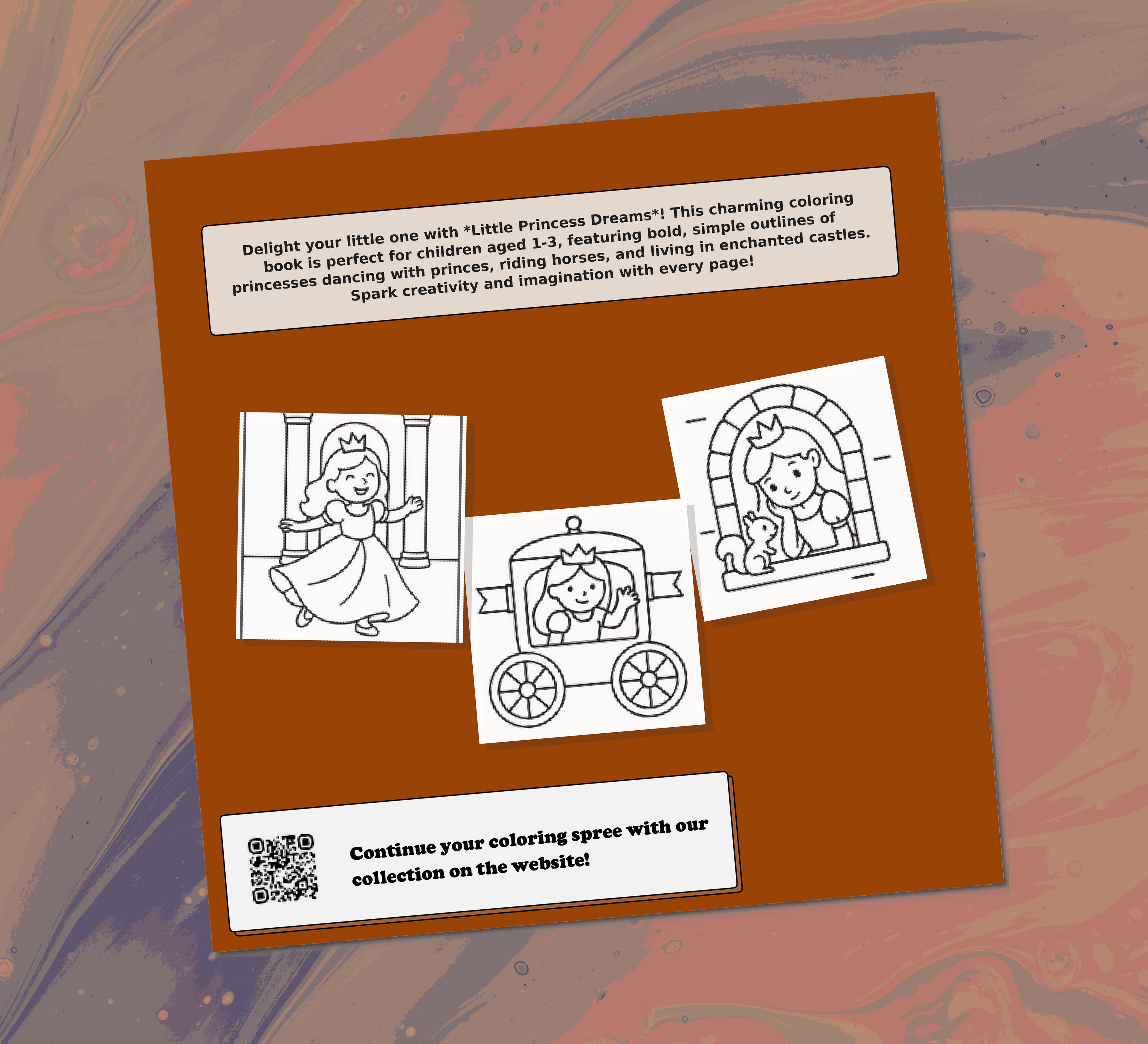 Little Princess Dreams Coloring Book for Toddlers Back Cover