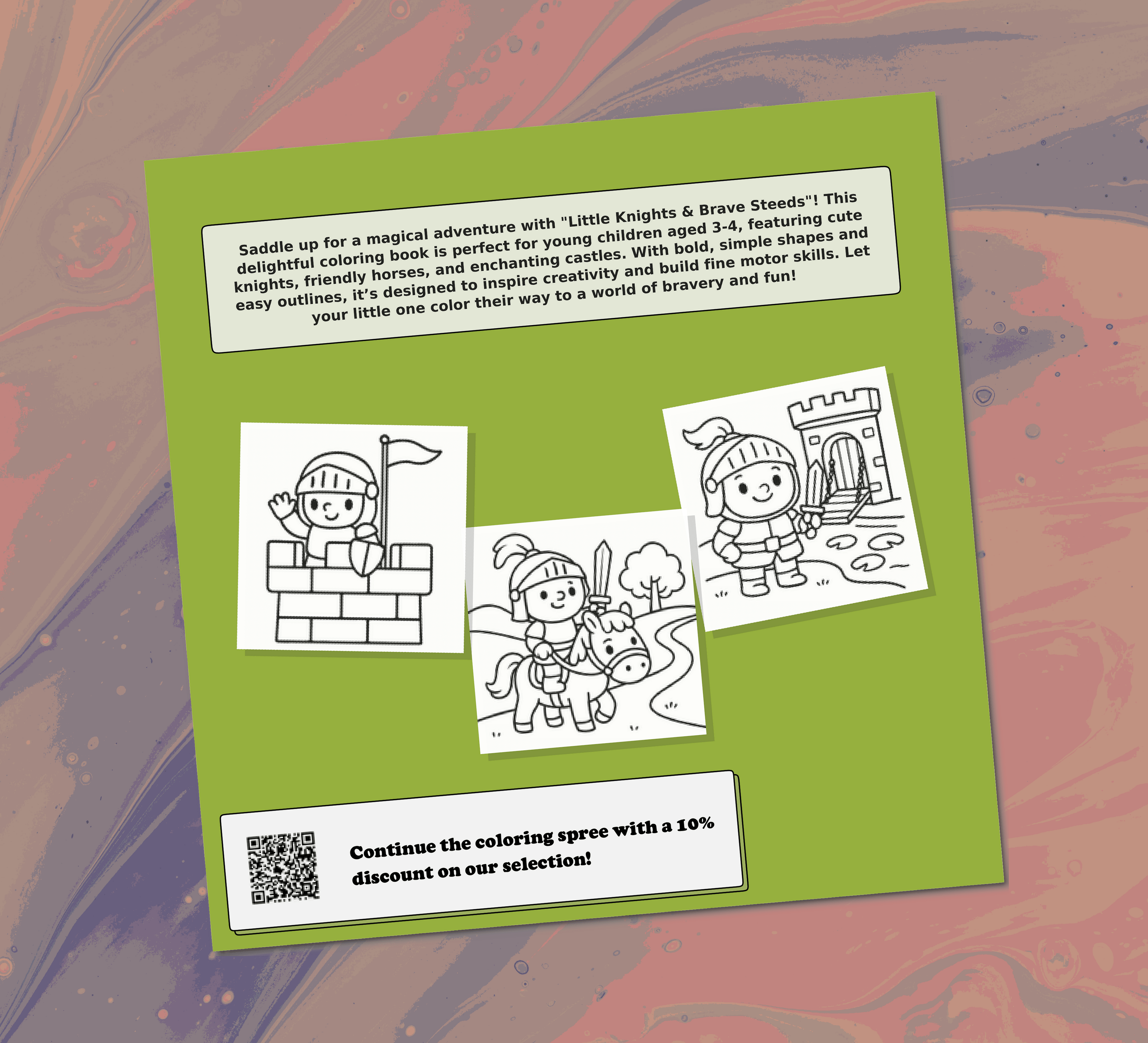 Little Knights Coloring Book for Kids Back Cover