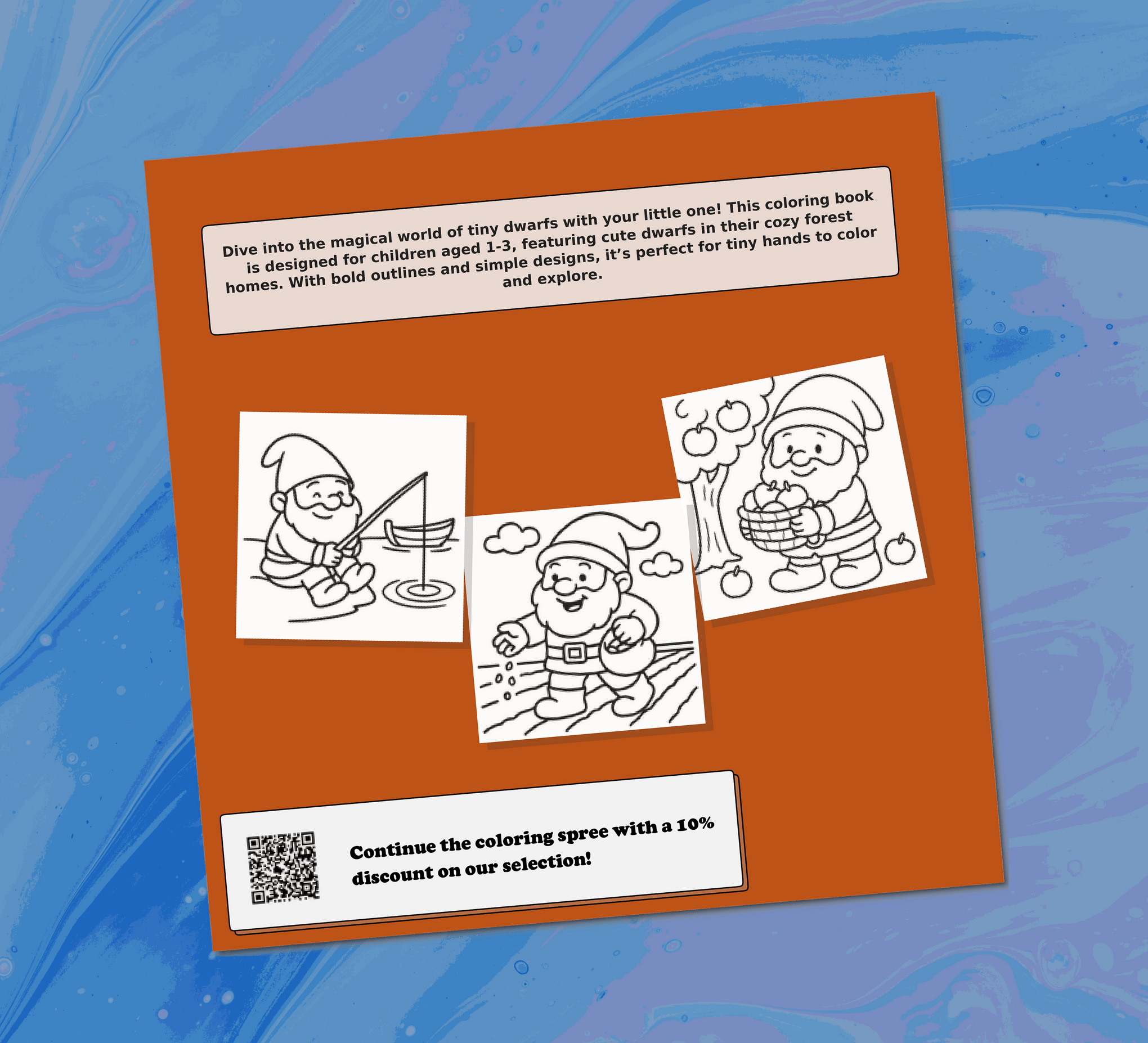 Tiny Dwarf Adventures Coloring Book for Toddlers Back Cover