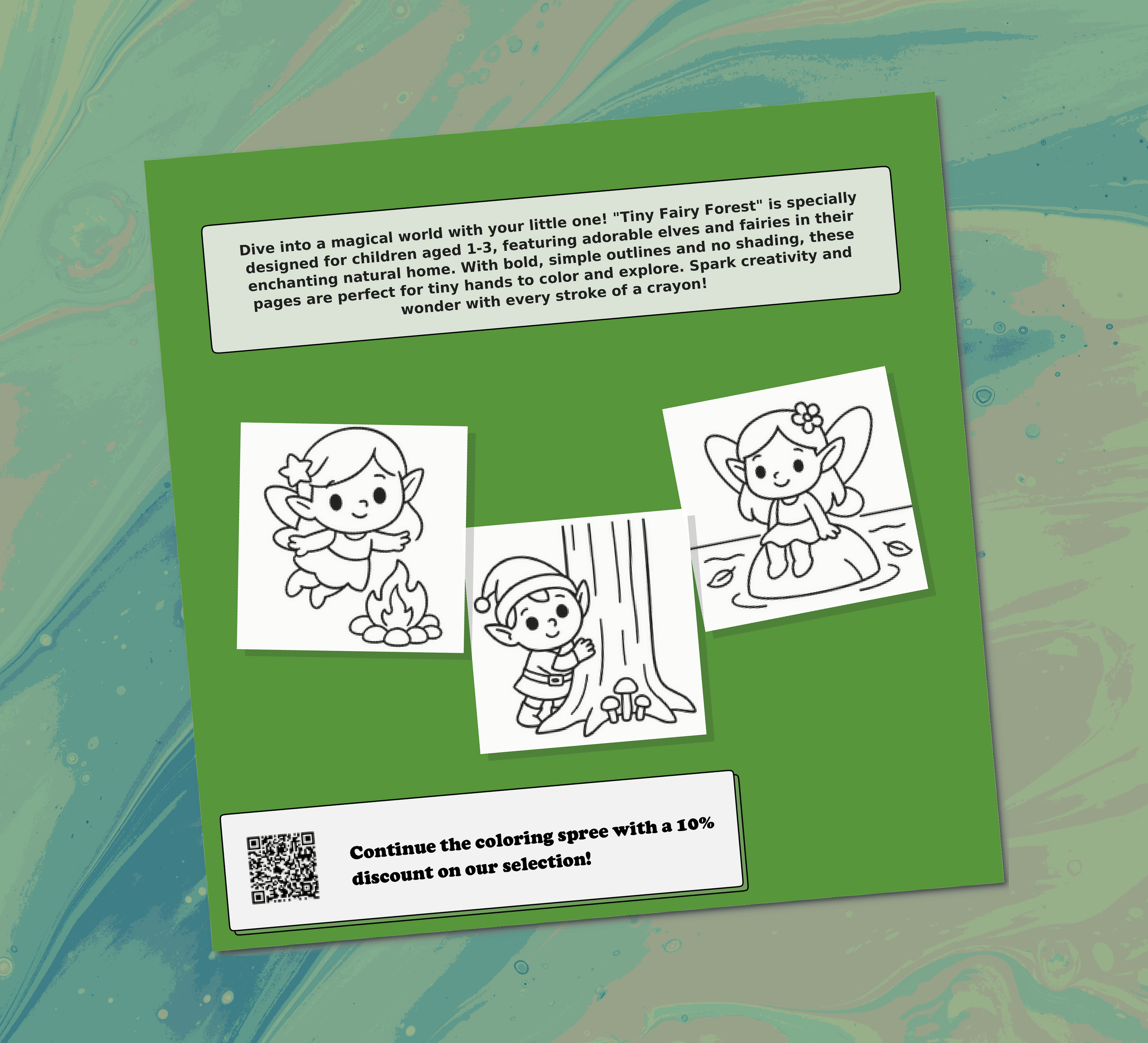 Tiny Fairy Forest Coloring Book for Toddlers Back Cover