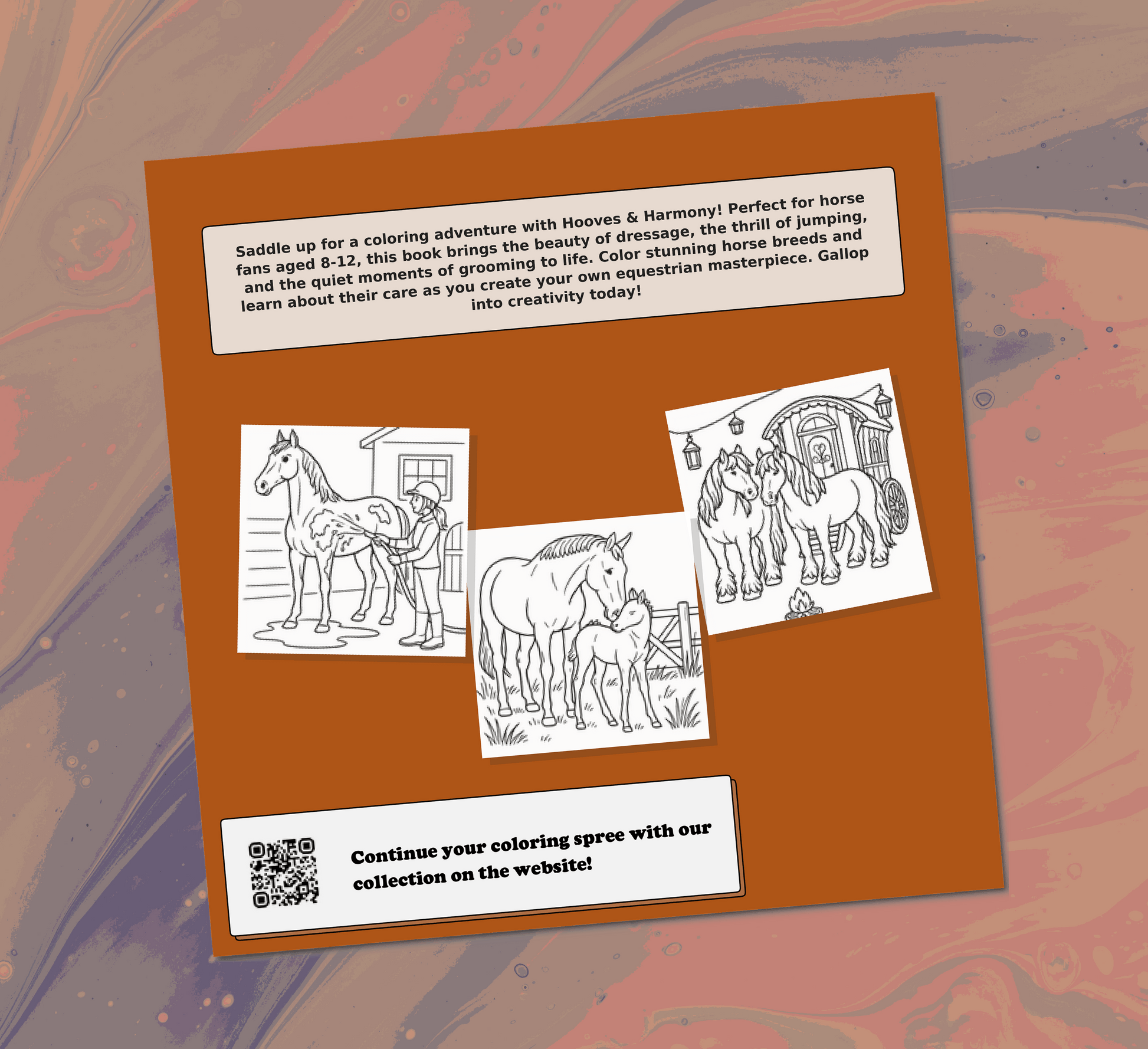 Horse Lover’s Coloring Book for Kids Back Cover