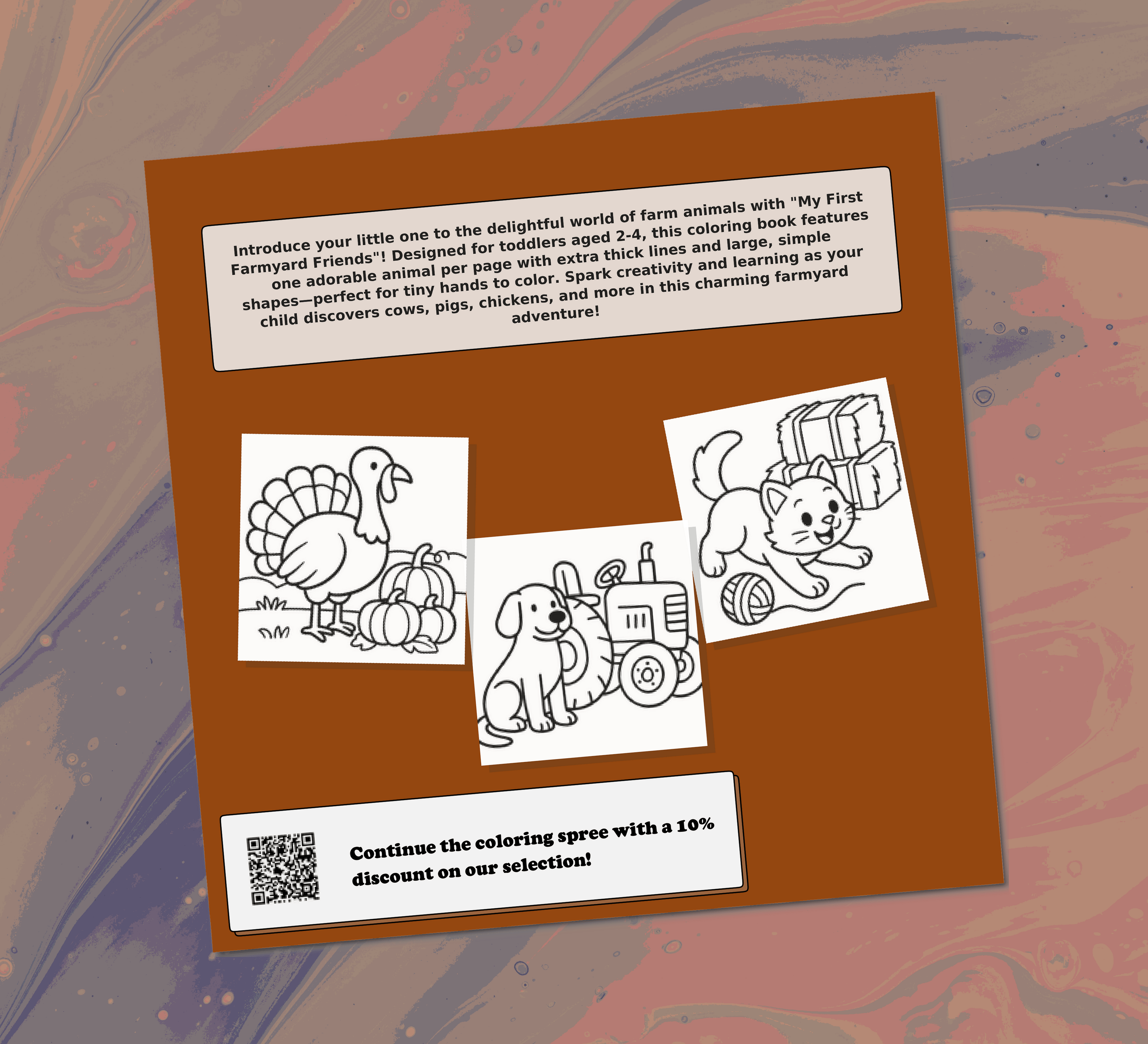 My First Farmyard Friends Coloring Book Back Cover