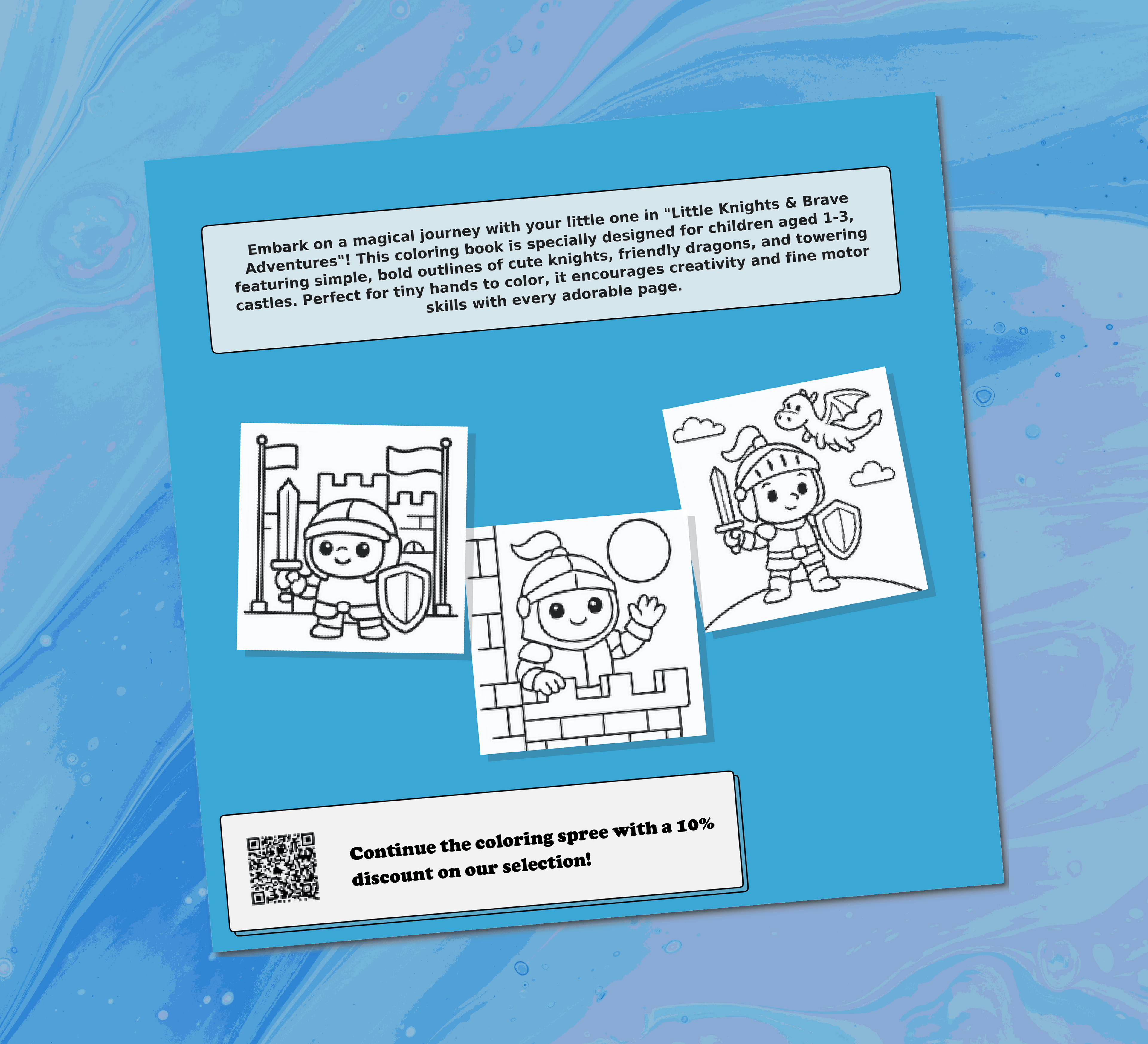 Little Knights Coloring Book for Toddlers Back Cover