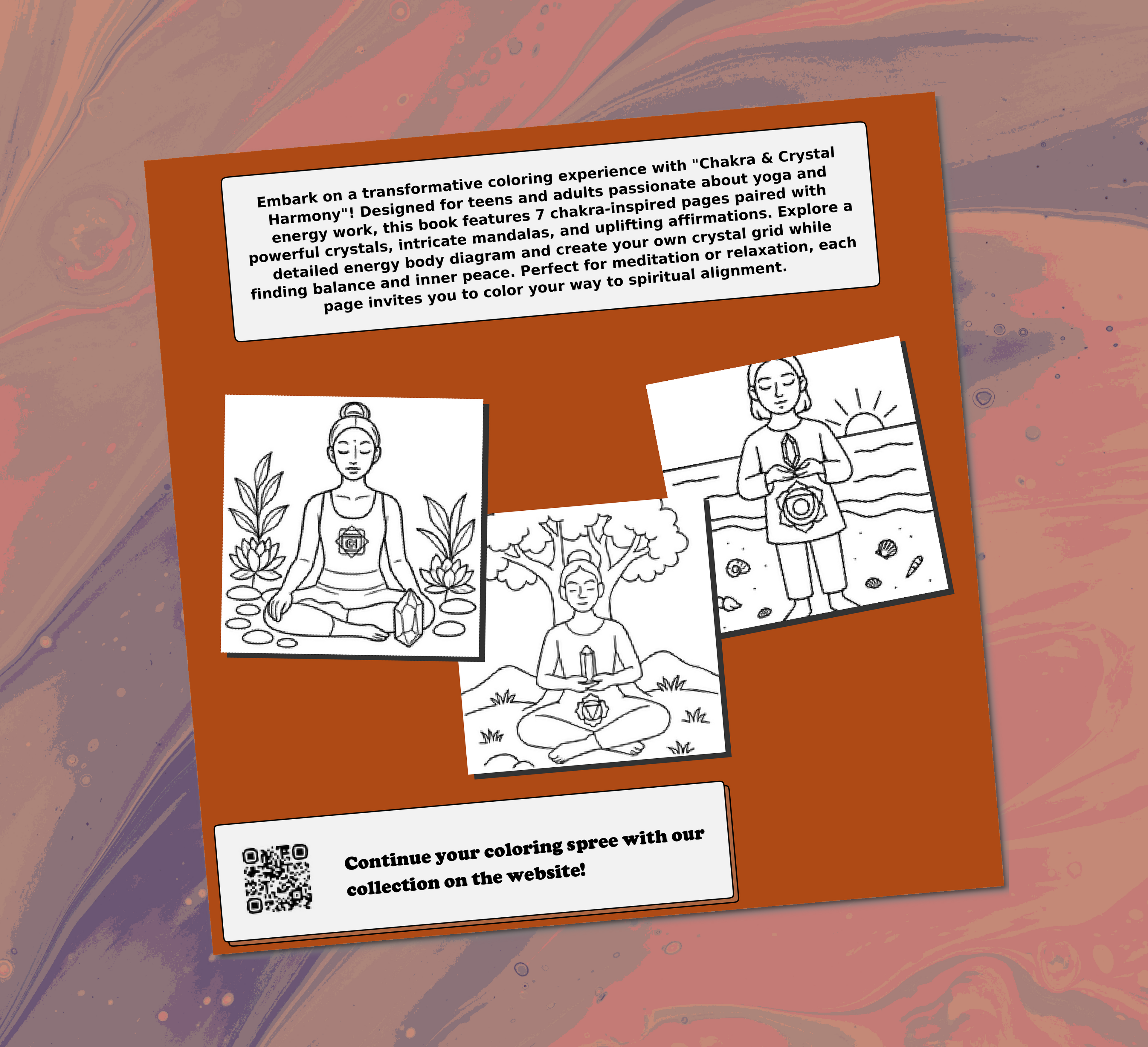 Chakras  Crystals A Color Journey Through The Energy Body Coloring Book Back Cover