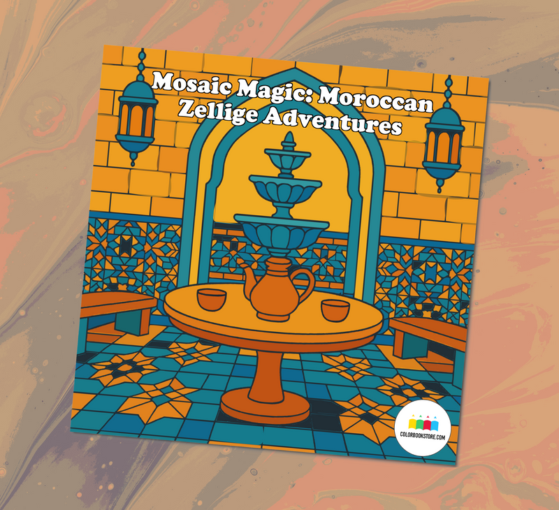Zellige Patterns  Moroccan Design Coloring Book Front Cover