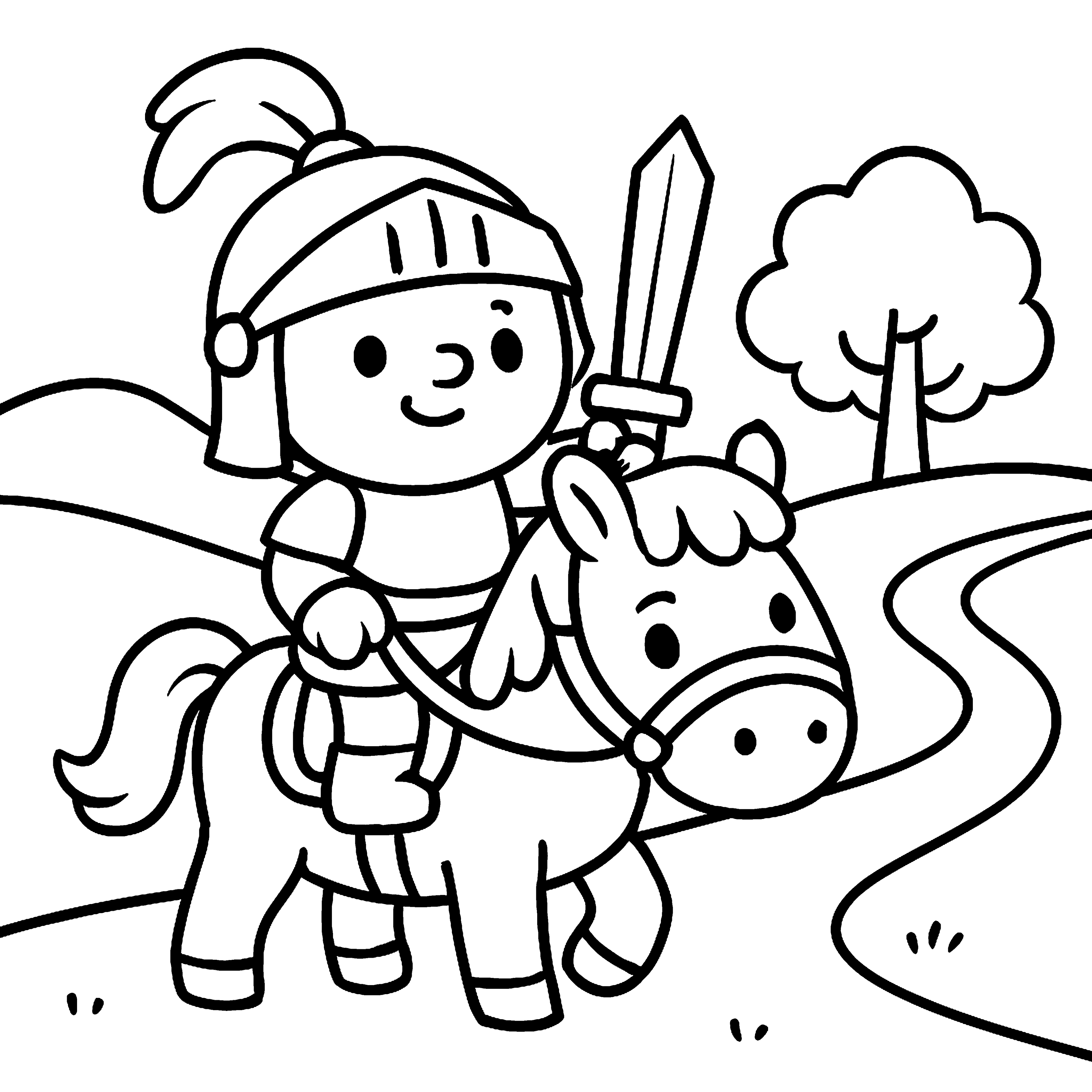 Little Knights Coloring Book for Kids Example Image 2