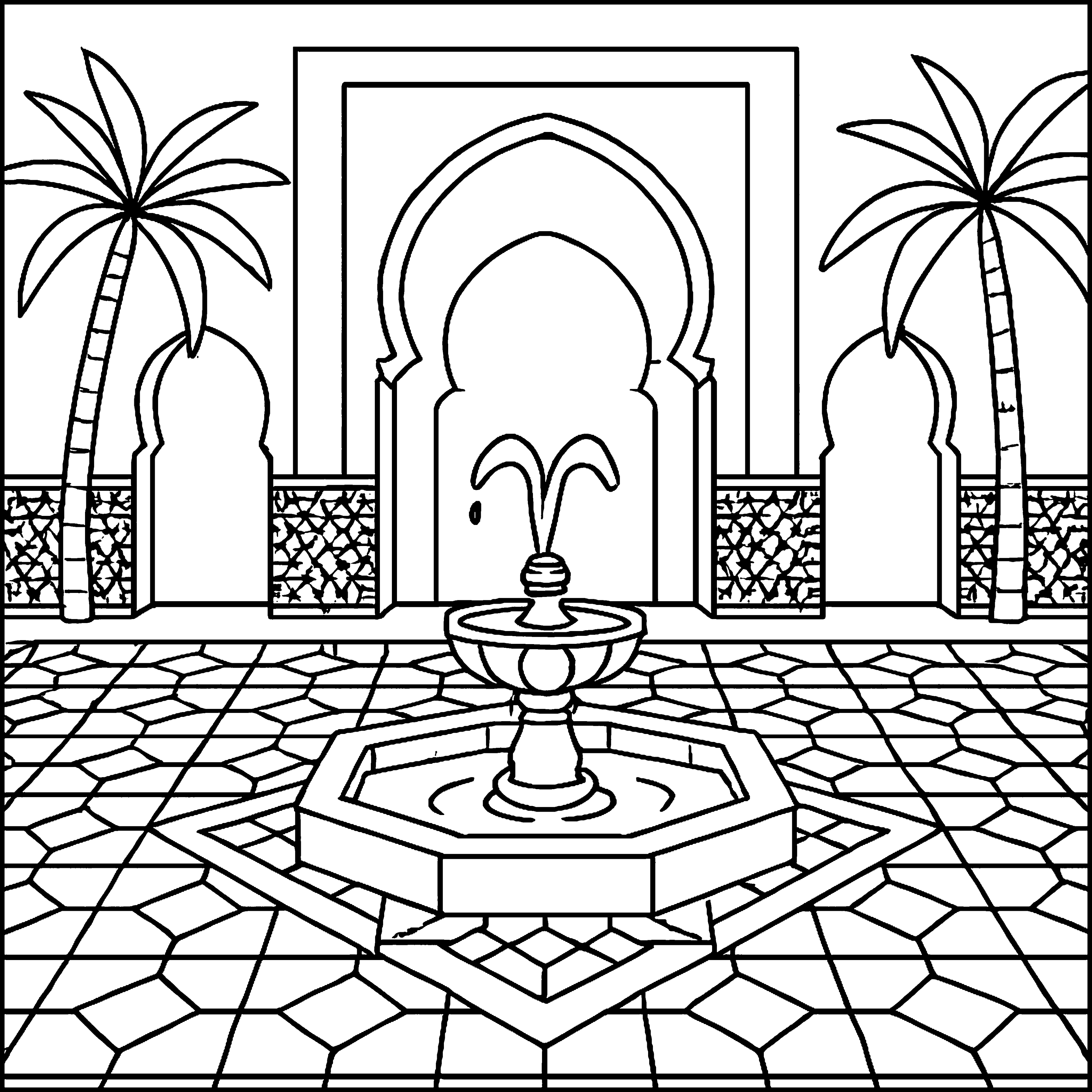 Zellige Patterns  Moroccan Design Coloring Book Example Image 1