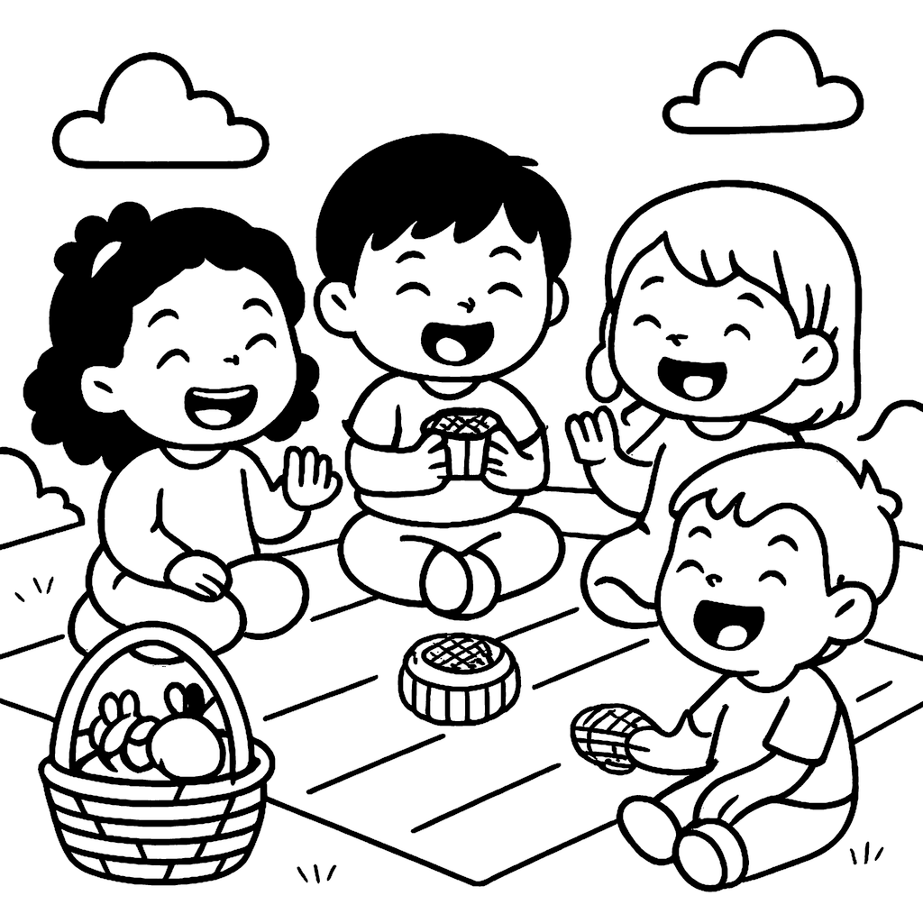 Mooncakes  Mid-Autumn Festival Coloring Book Example Image 2